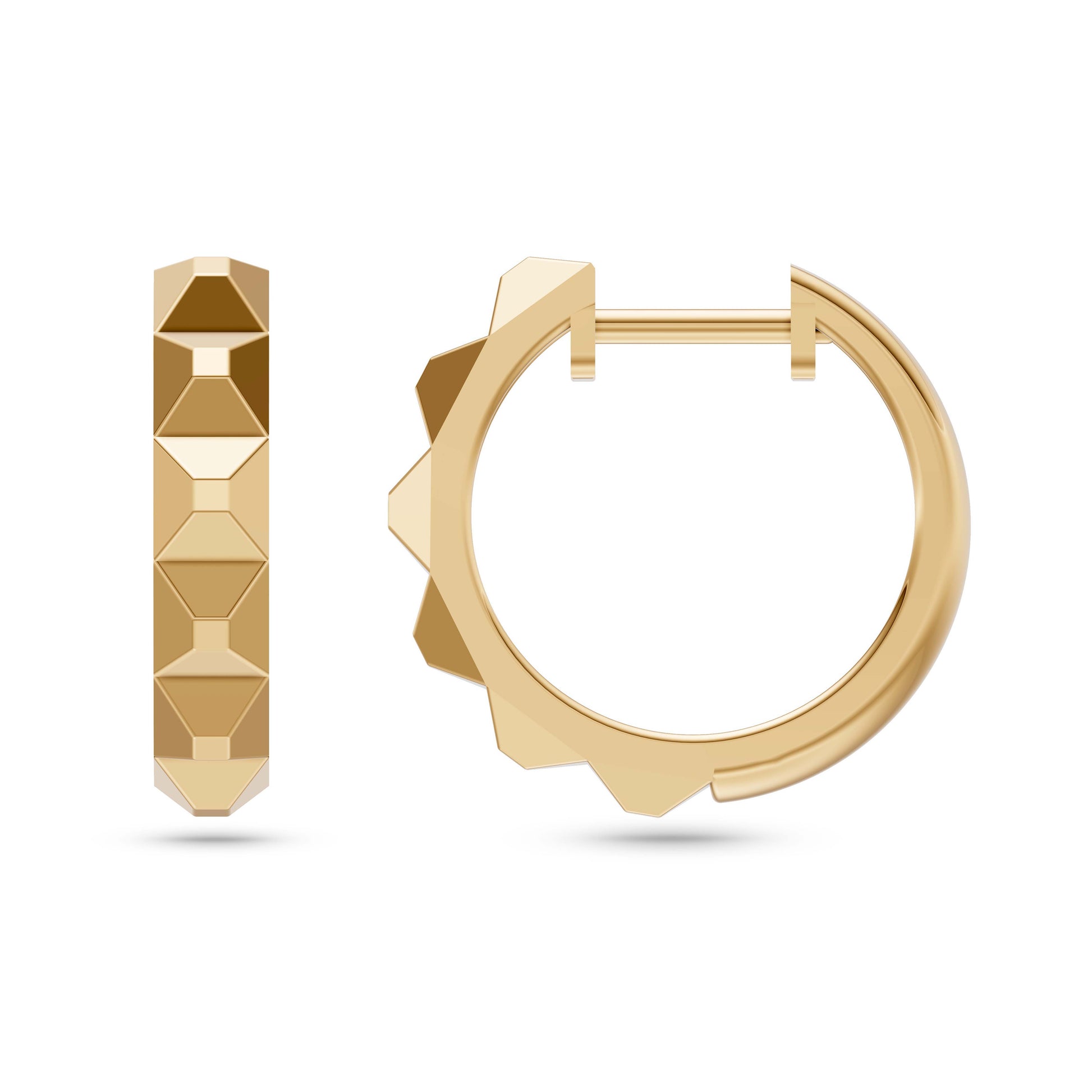 Geometric Hoop Earrings in 14K Gold