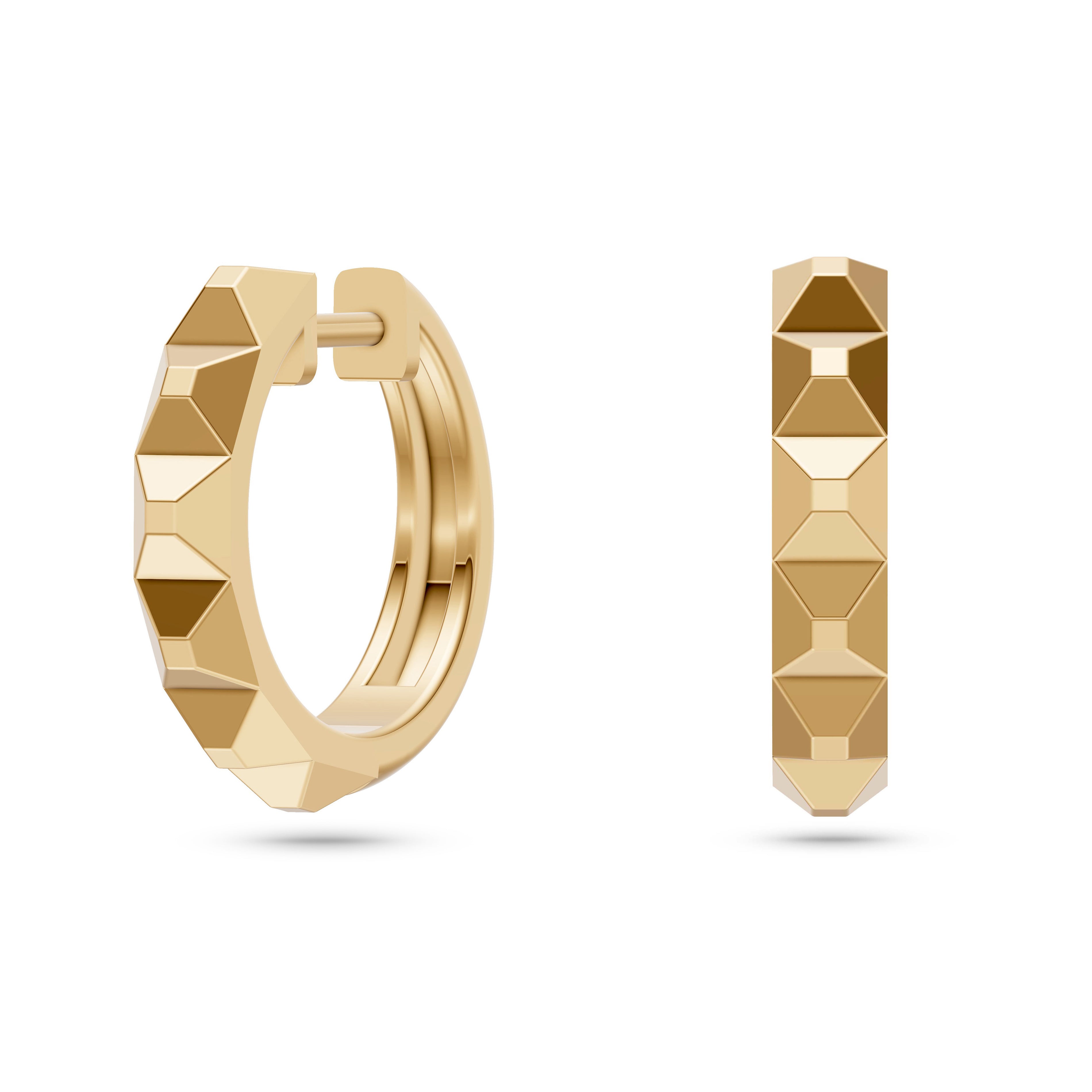 Geometric Hoop Earrings in 14K Gold