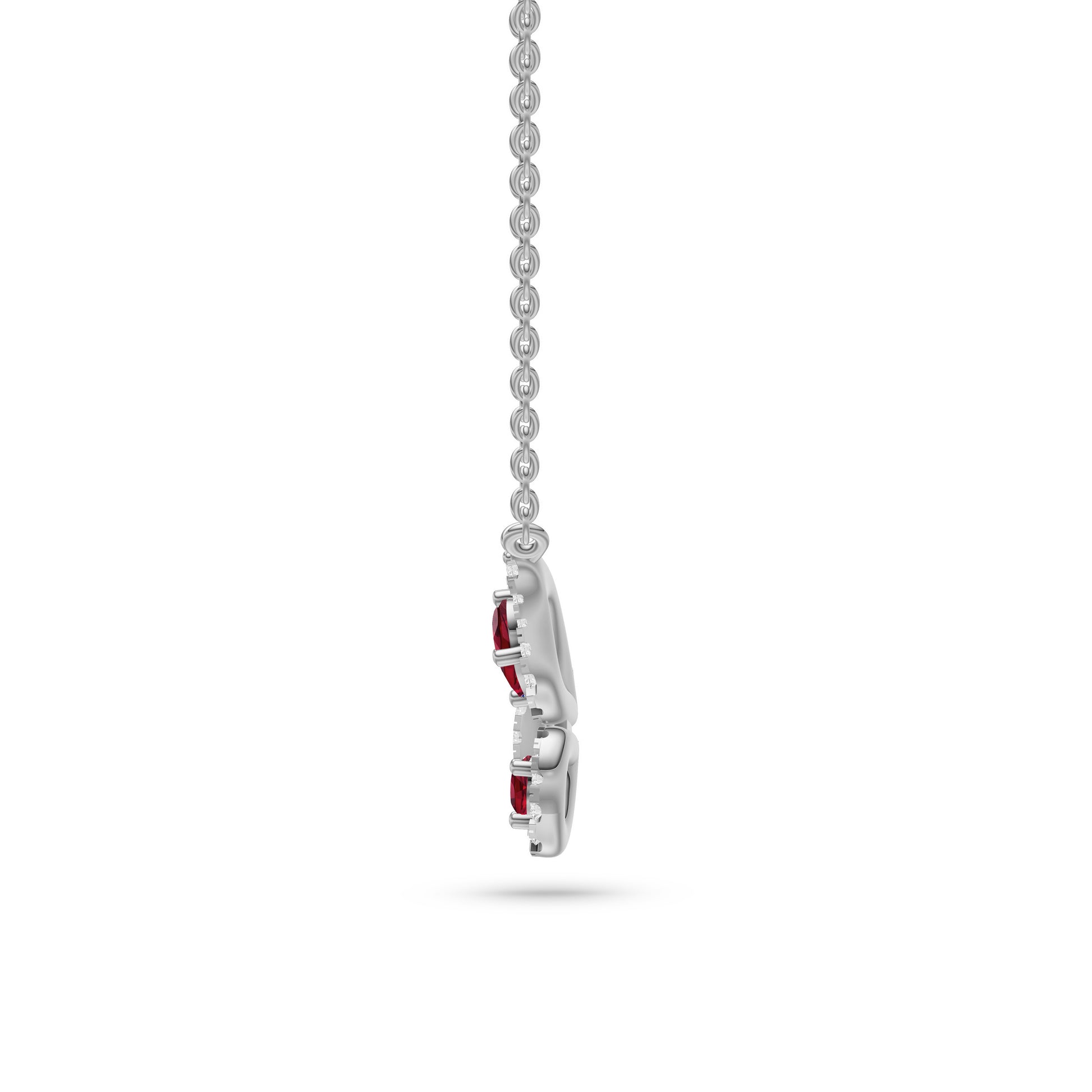 Ruby Butterfly Diamond Necklace in 18K Gold
