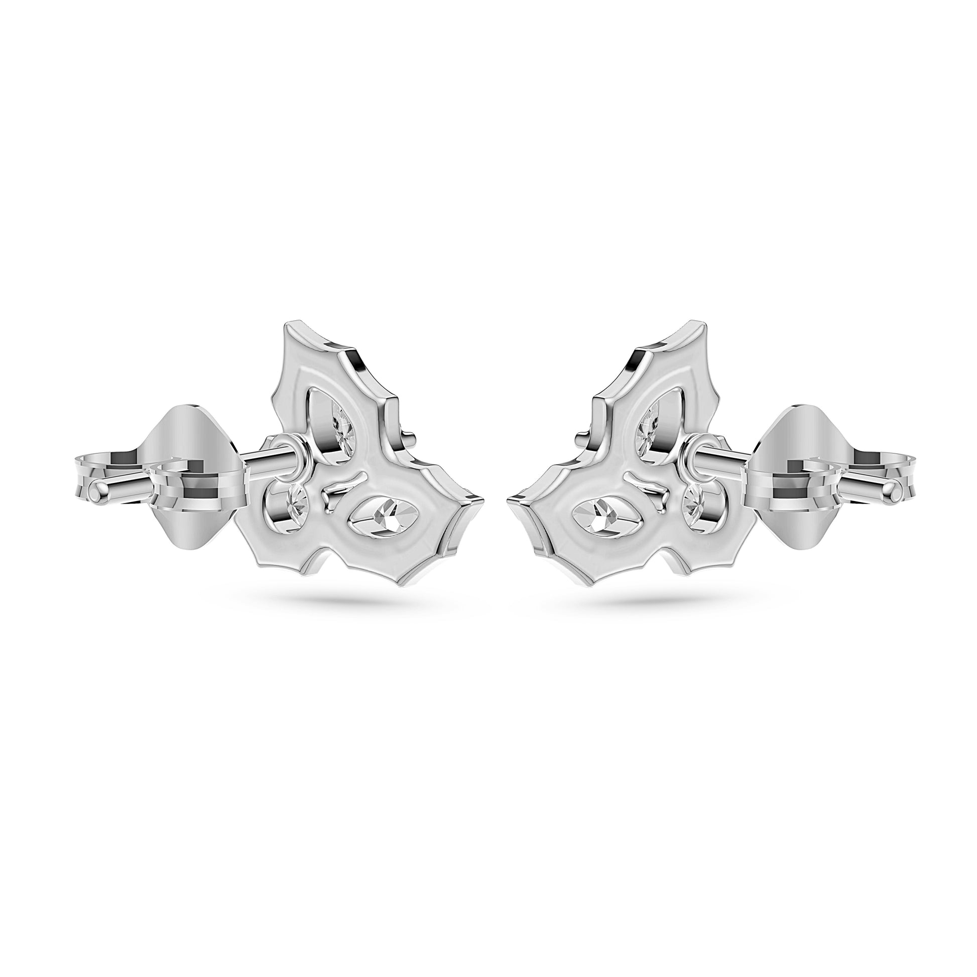Diamond Petal Cluster Stud Earrings in 14K Gold