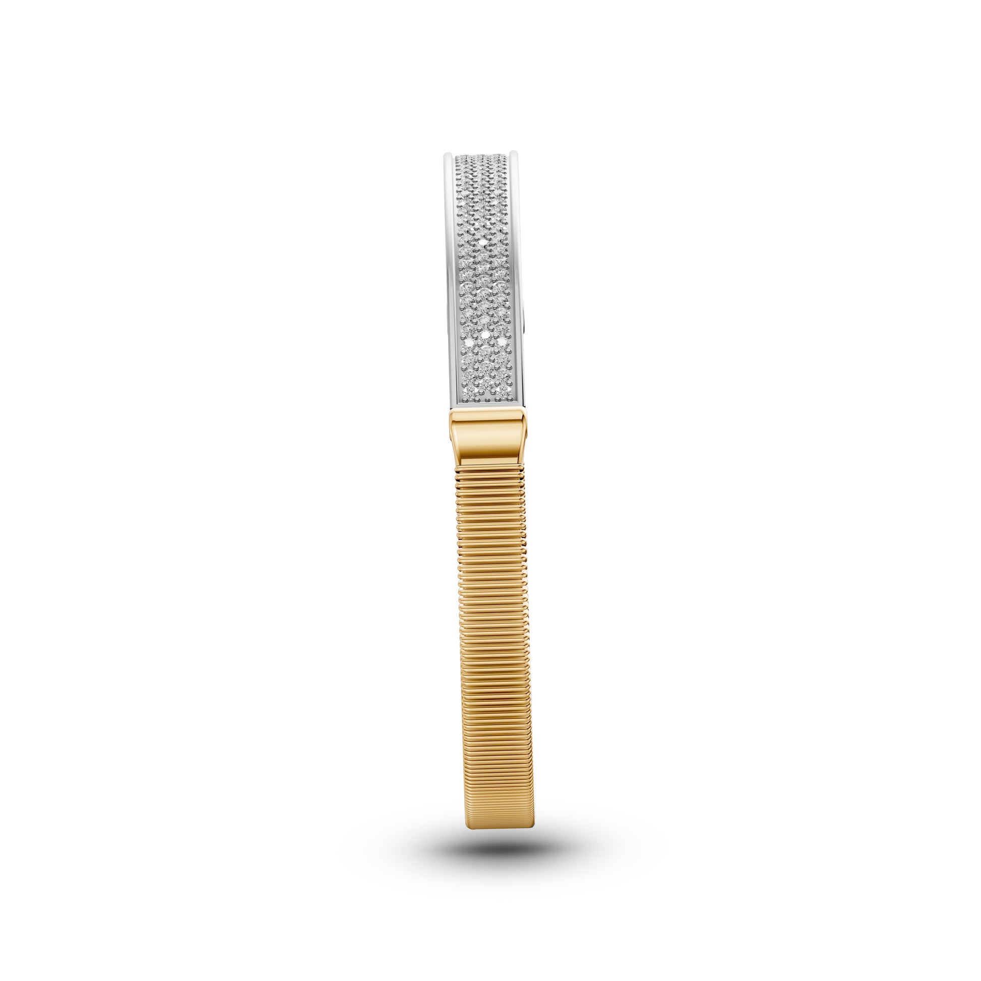 Two-Tone Gold Pavé Diamond Bangle Bracelet