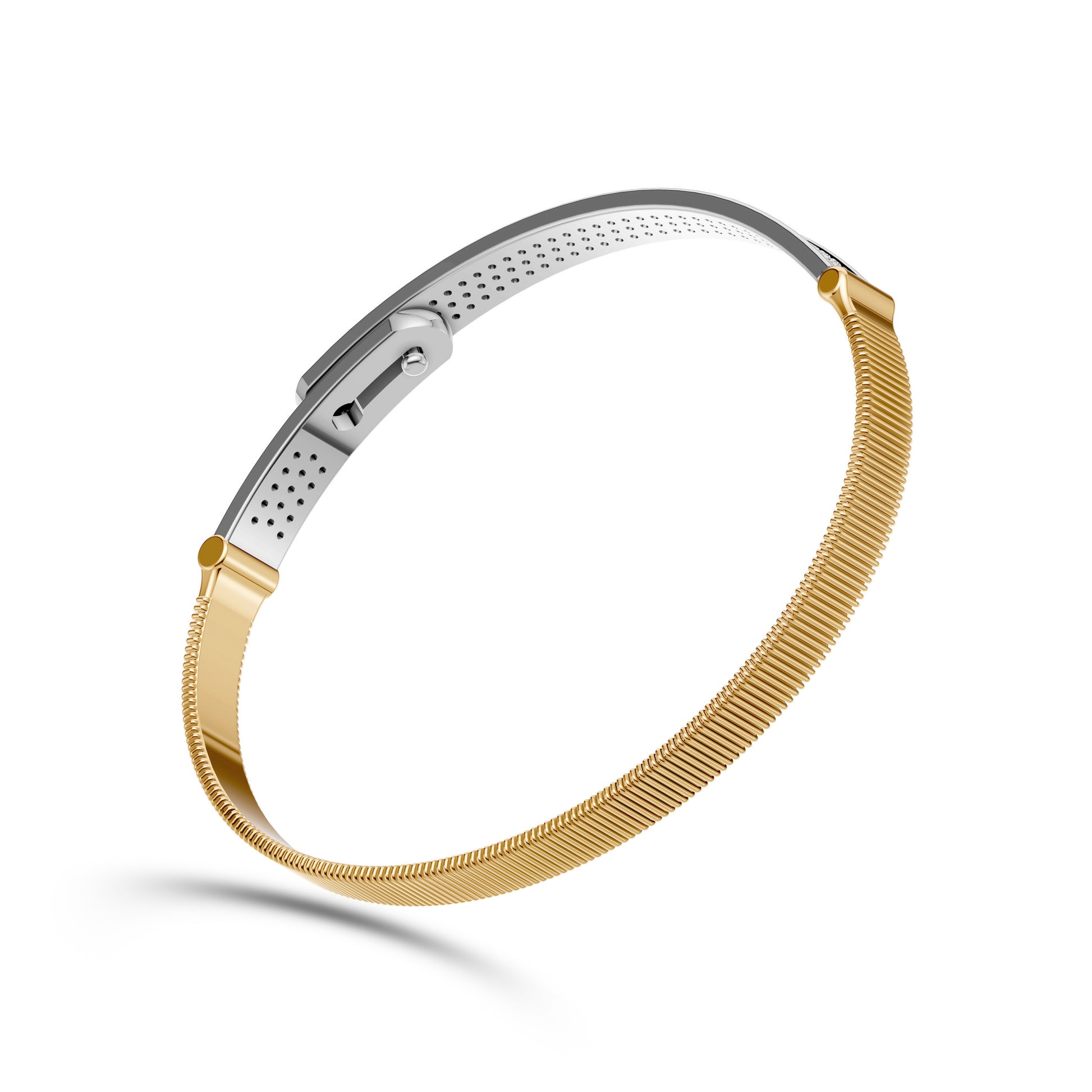 Two-Tone Gold Pavé Diamond Bangle Bracelet