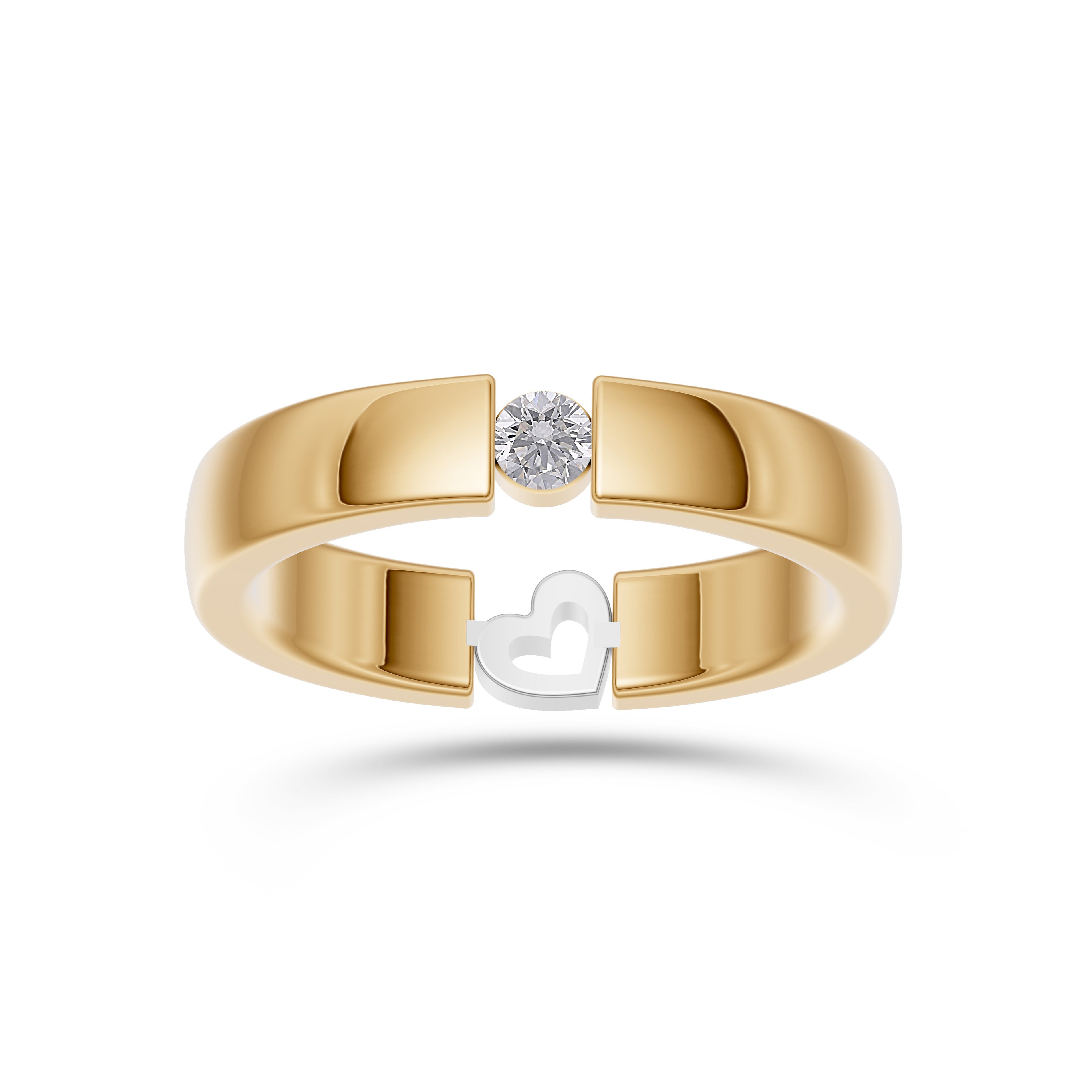Secret Diamond Heart Ring in 14K Two-Tone Gold