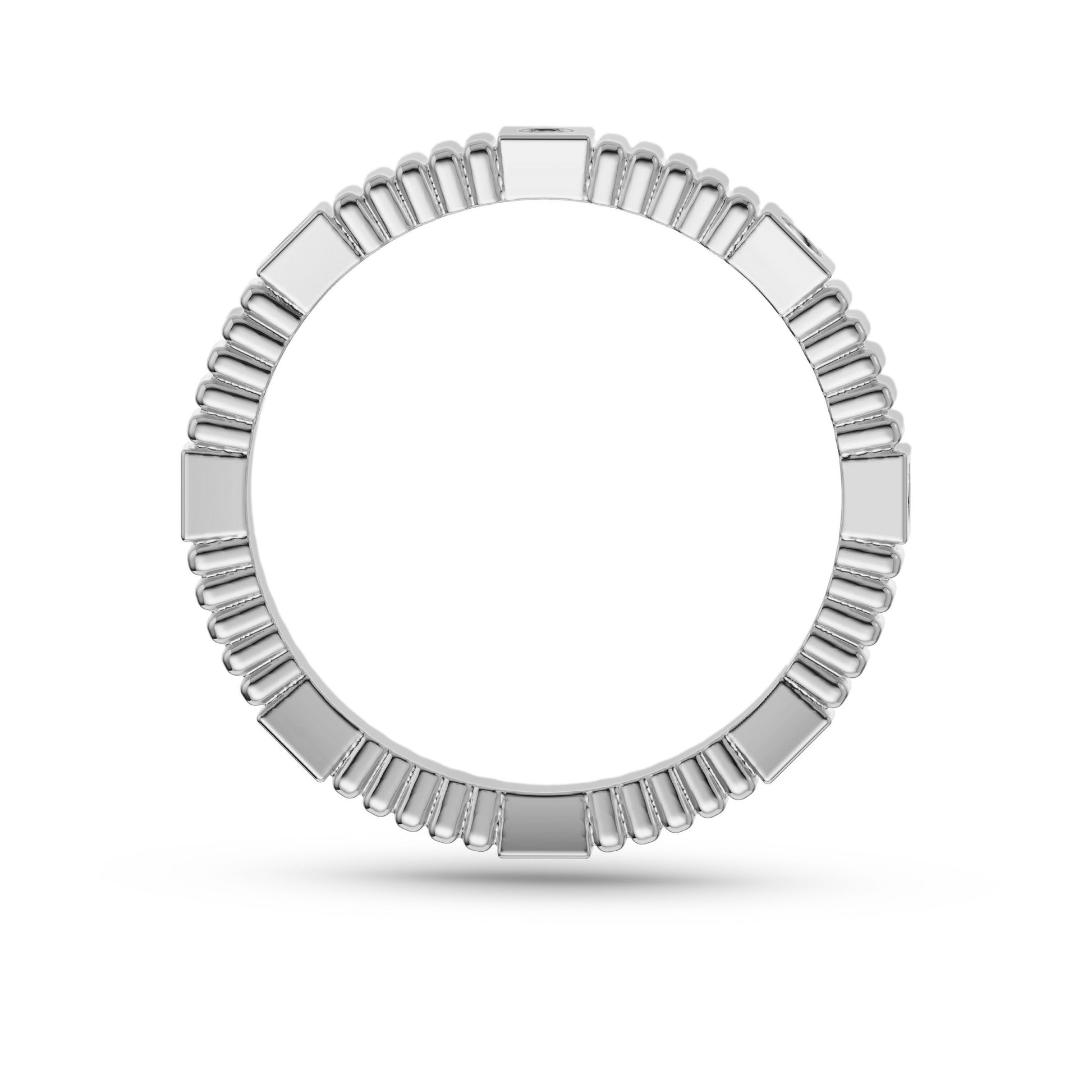 Diamond Fluted Band Ring In 14K Gold