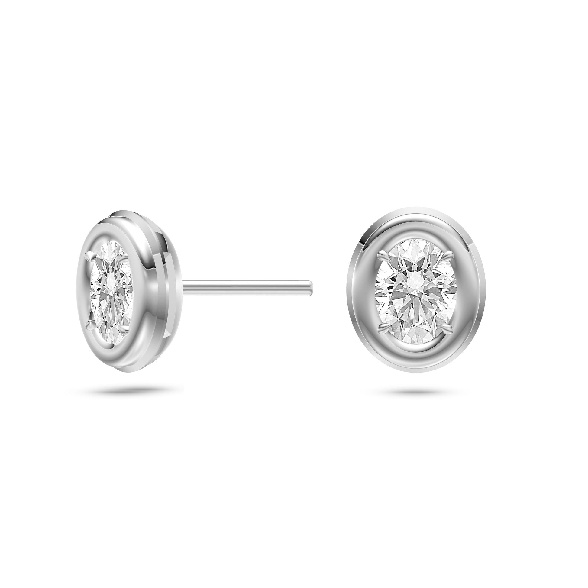 Aurelle Diamond Stud Earrings in 14K Gold
