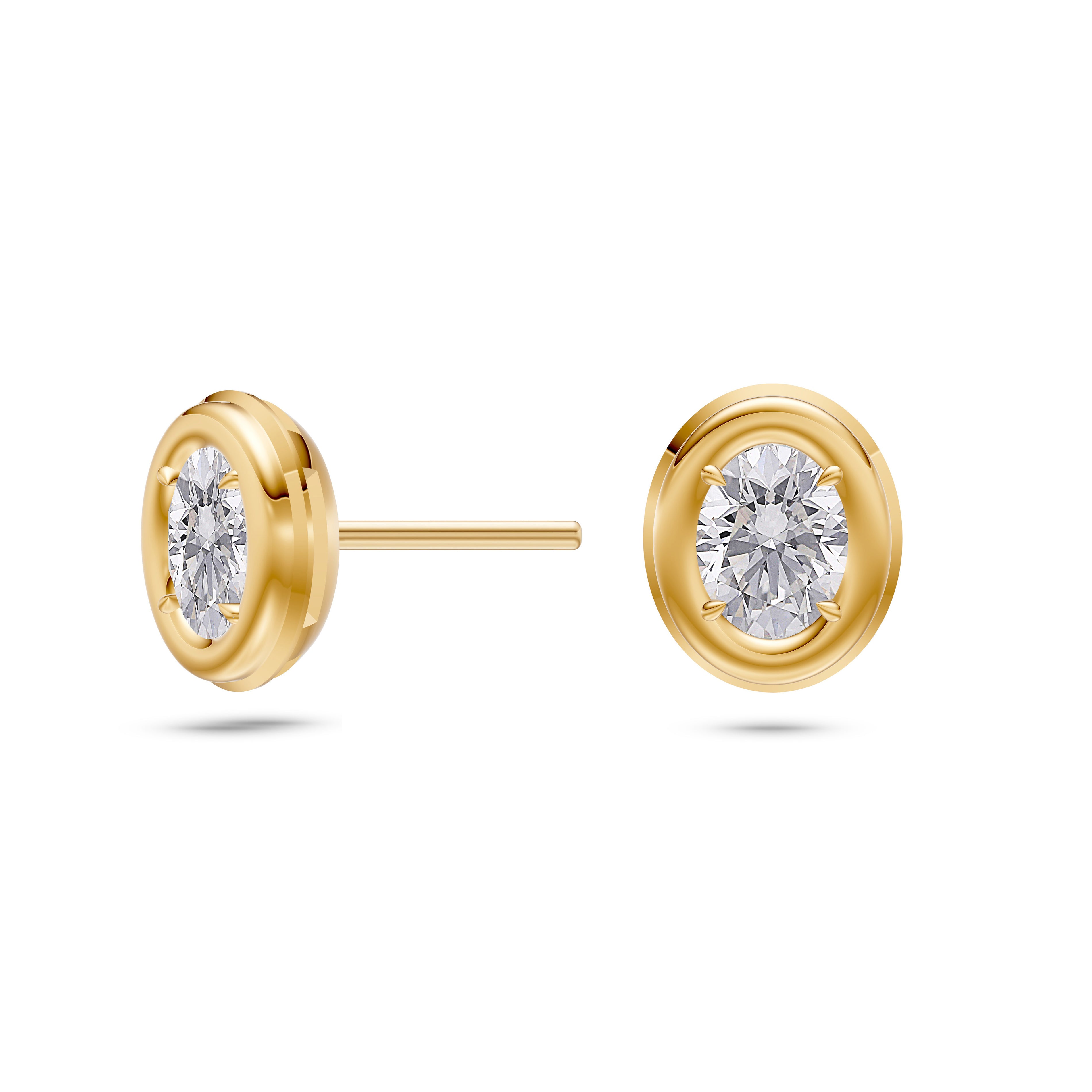 Aurelle Diamond Stud Earrings in 14K Gold