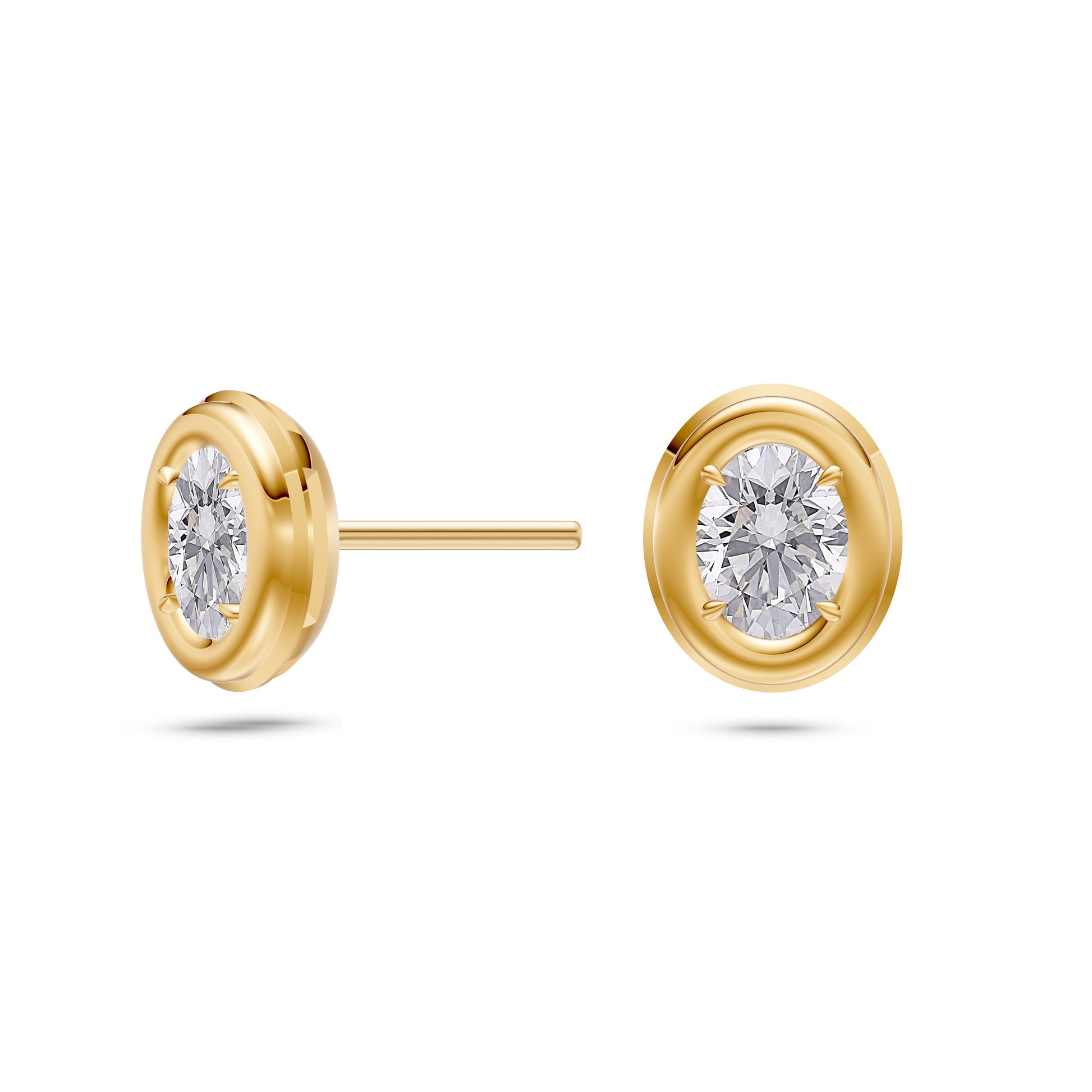 Aurelle Diamond Stud Earrings in 14K Gold