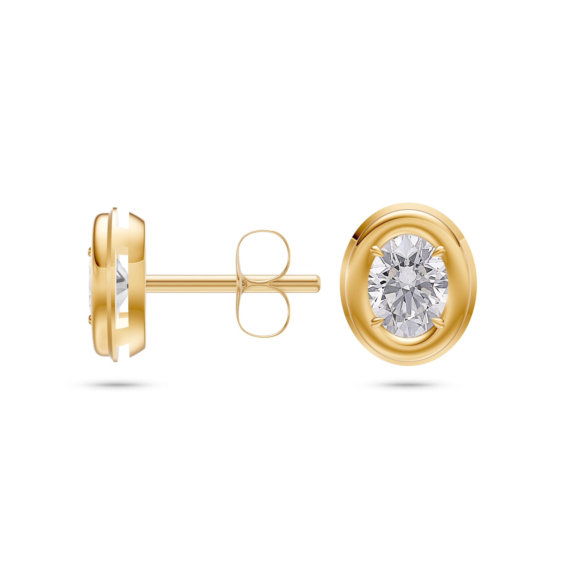 Aurelle Diamond Stud Earrings in 14K Gold