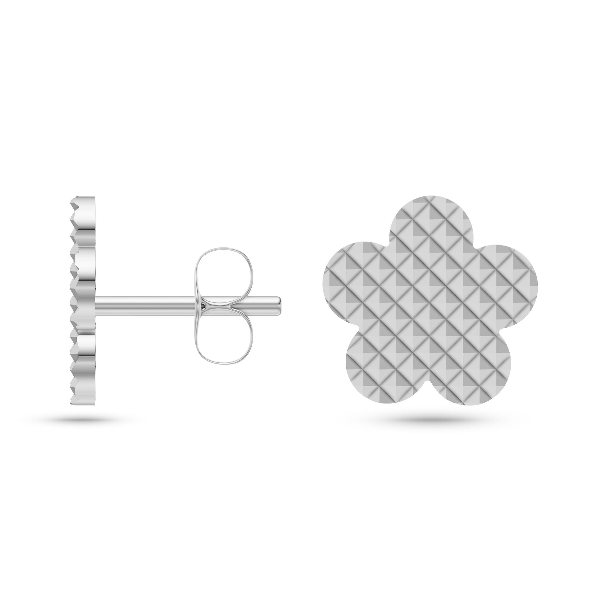 Textured Petal Stud Earrings in 14K Gold