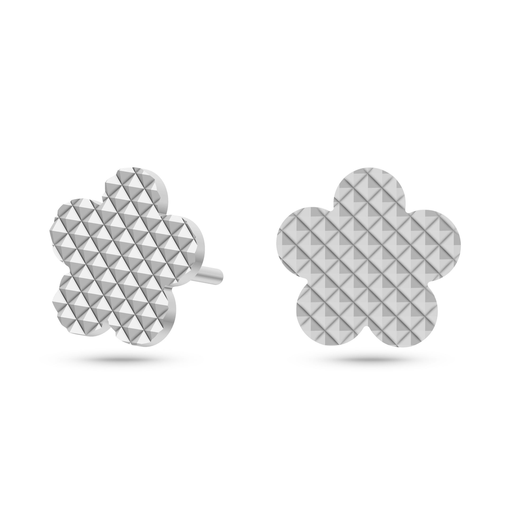Textured Petal Stud Earrings in 14K Gold
