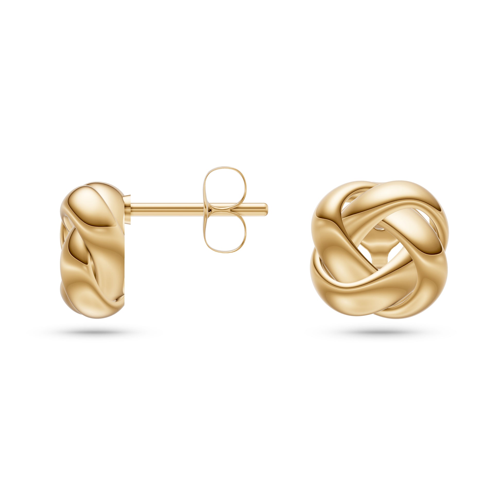 Love Knot Stud Earrings in 14K Gold