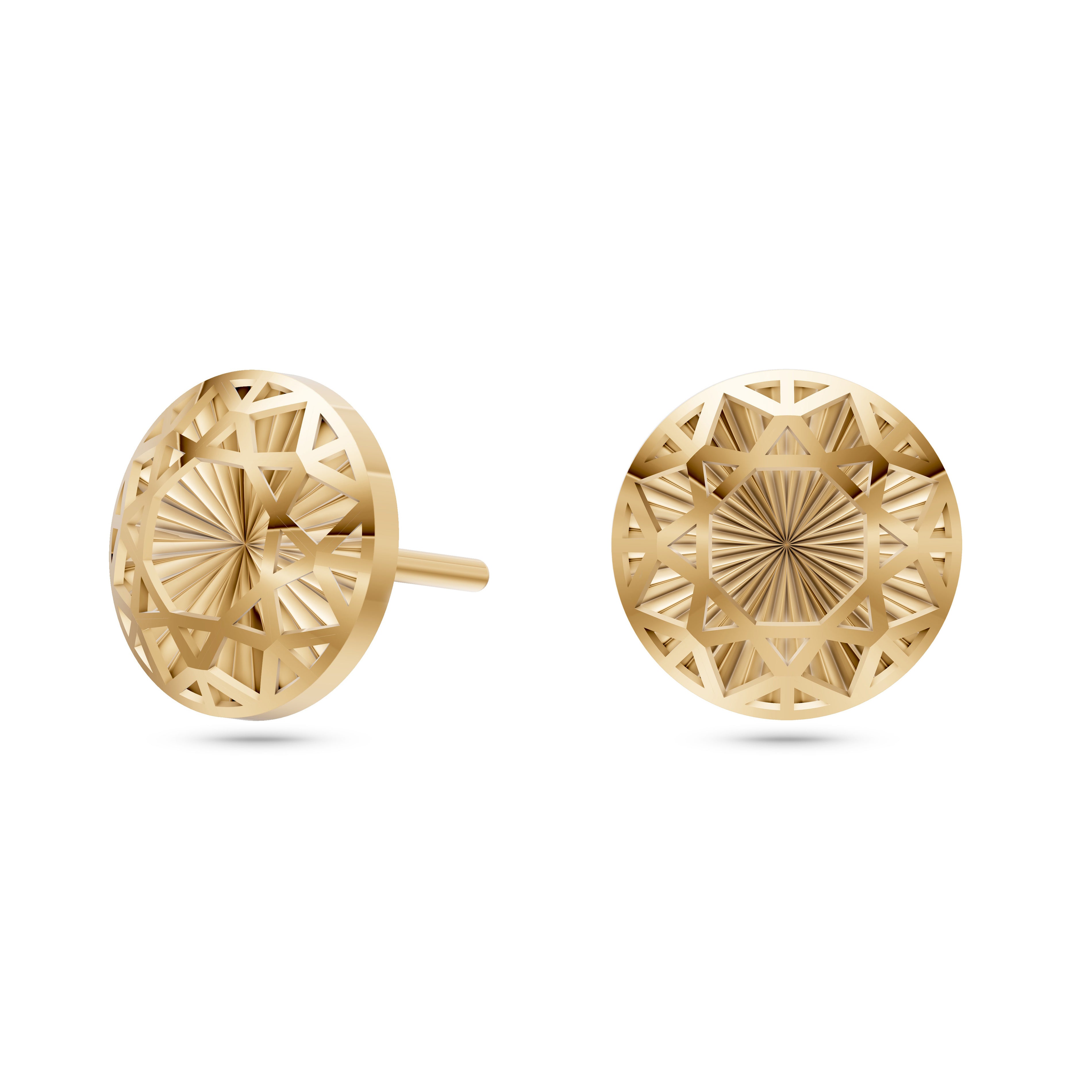Filigree Sunburst Stud Earrings in 14K Gold