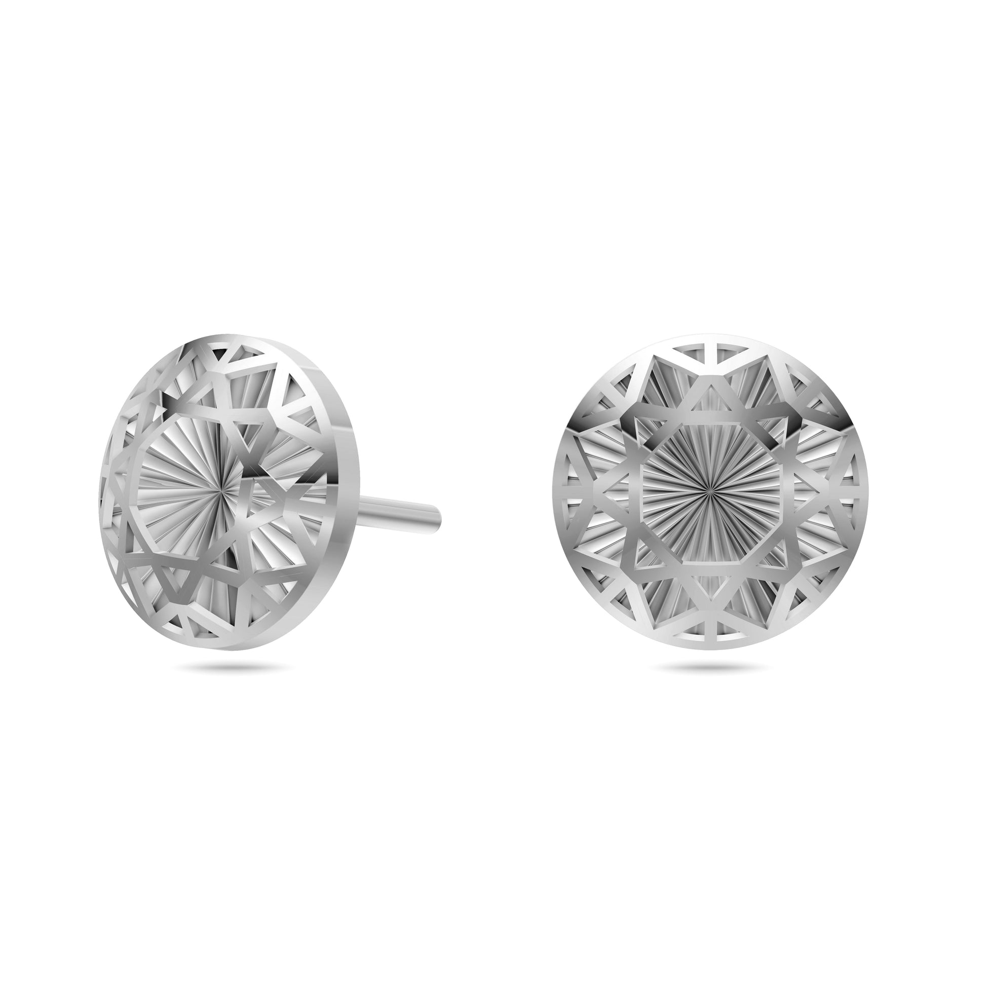Filigree Sunburst Stud Earrings in 14K Gold