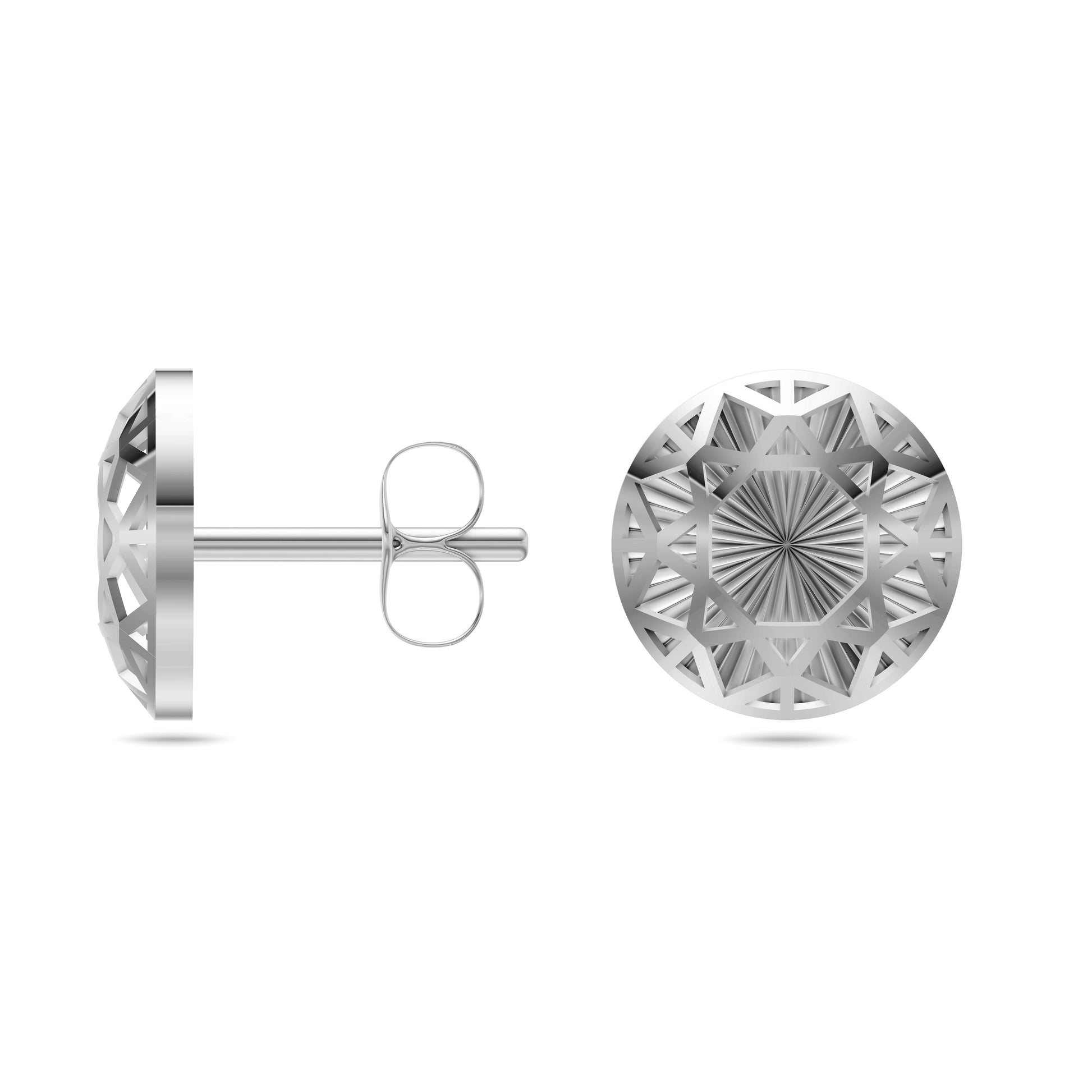 Filigree Sunburst Stud Earrings in 14K Gold