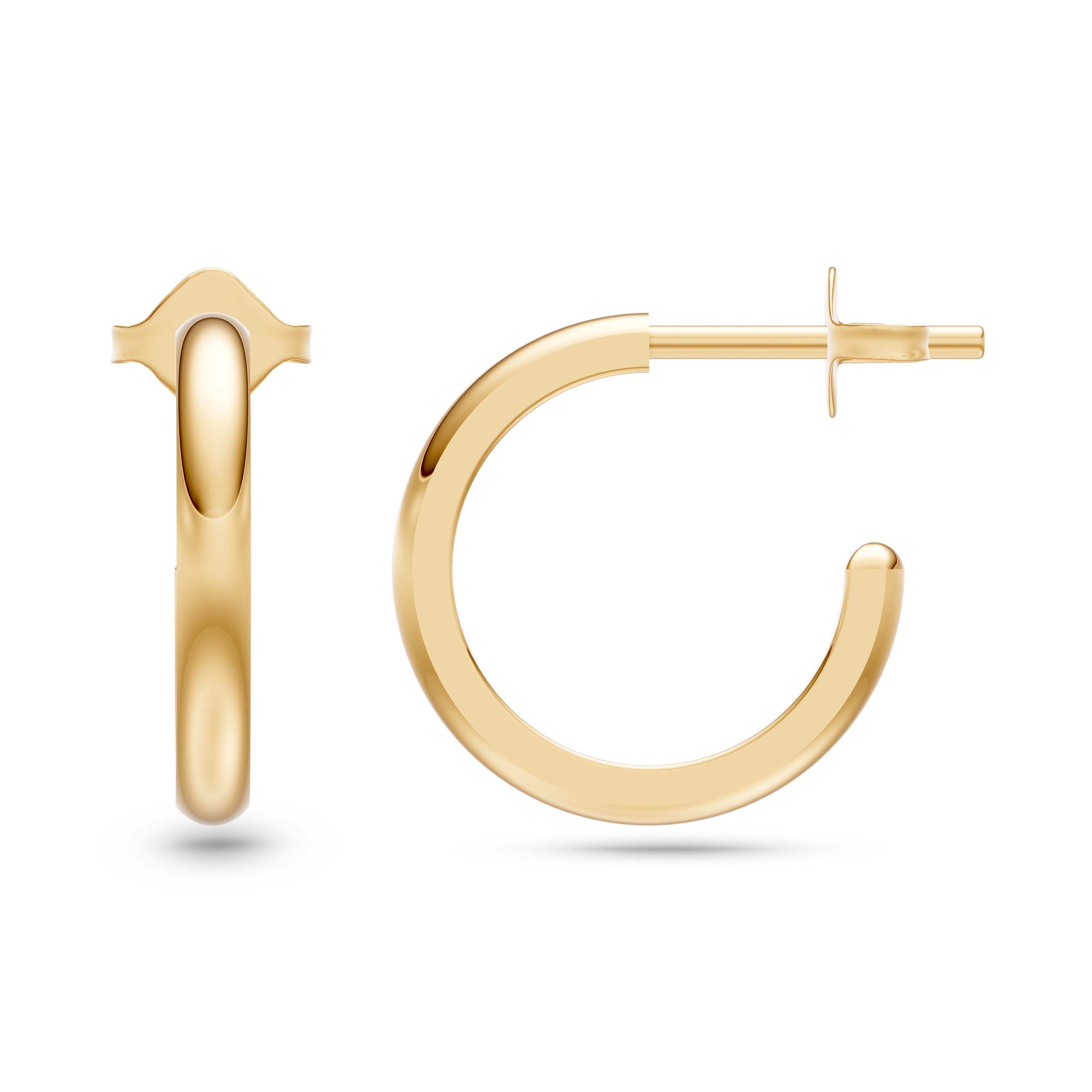 Sleek Tube Hoop Earrings in 14K Gold
