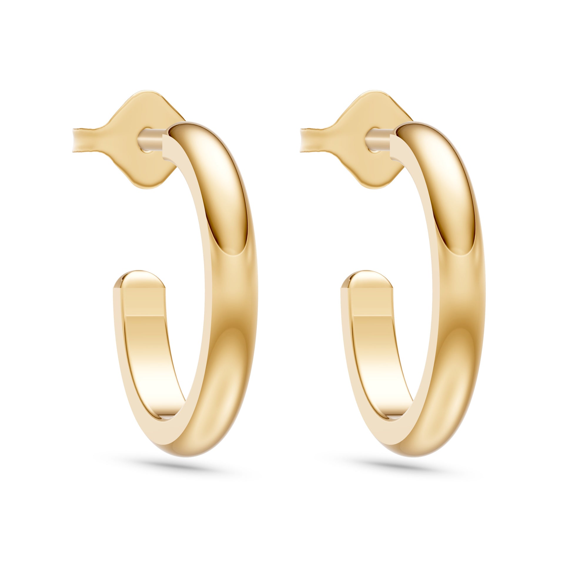 Sleek Tube Hoop Earrings in 14K Gold