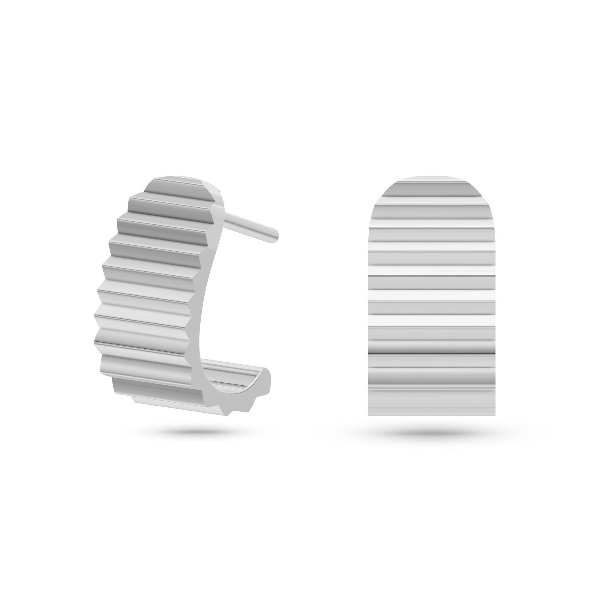 Crinkle Huggie Hoop Earrings in 14K Gold