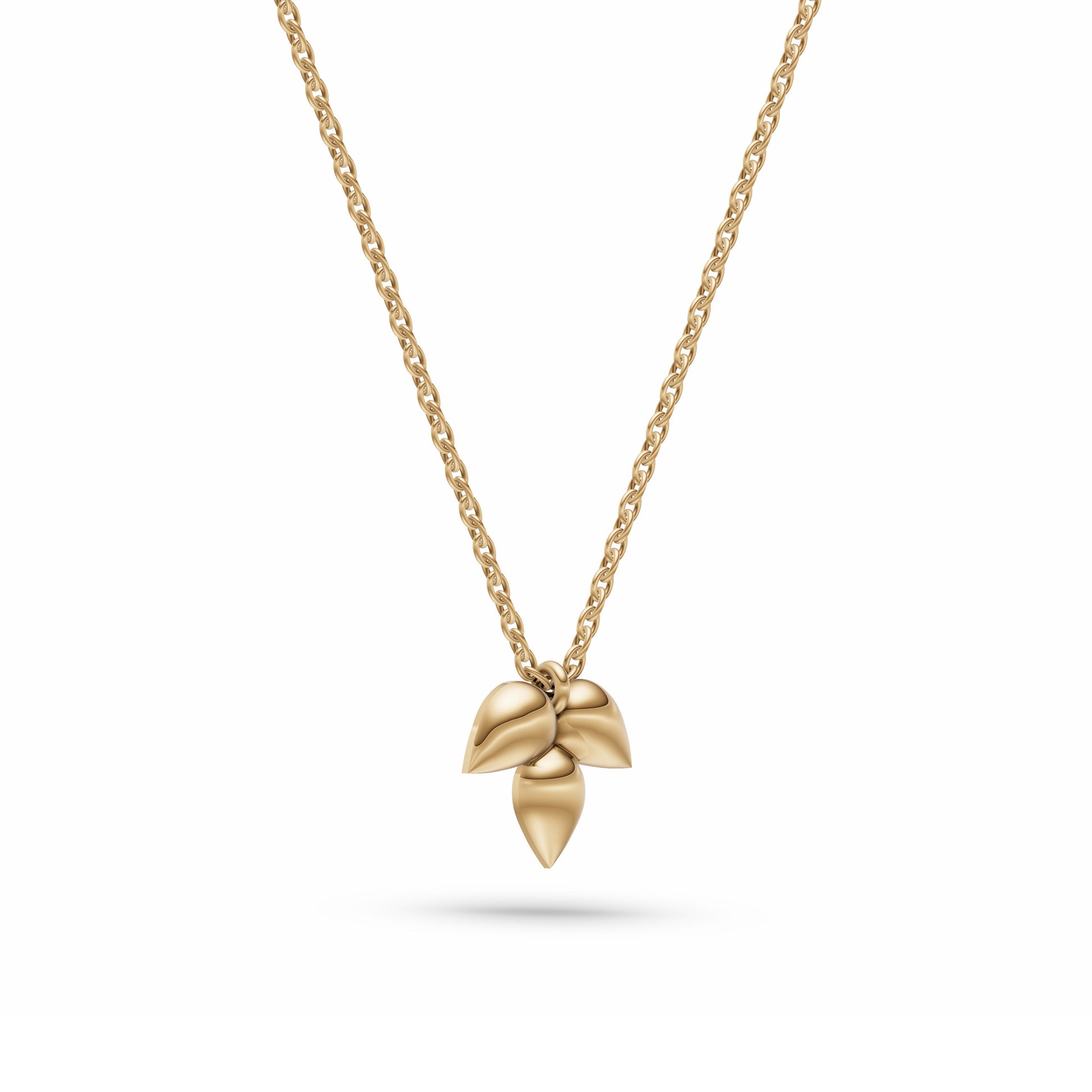 Leaf-inspired Gold Pendant in 14K Gold