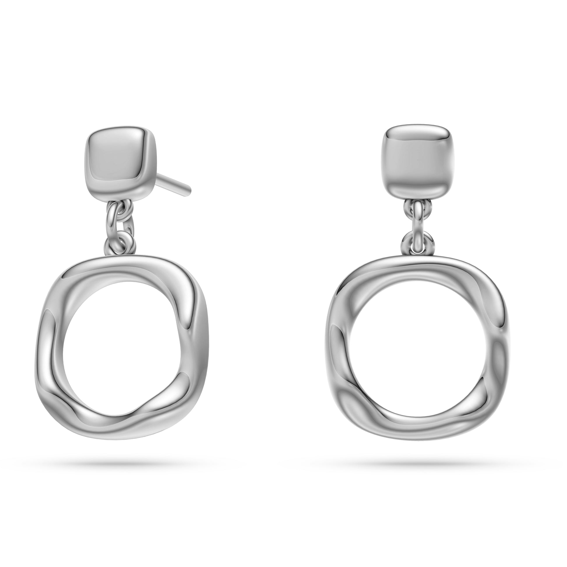 Molten Loop Earrings in 14K Gold