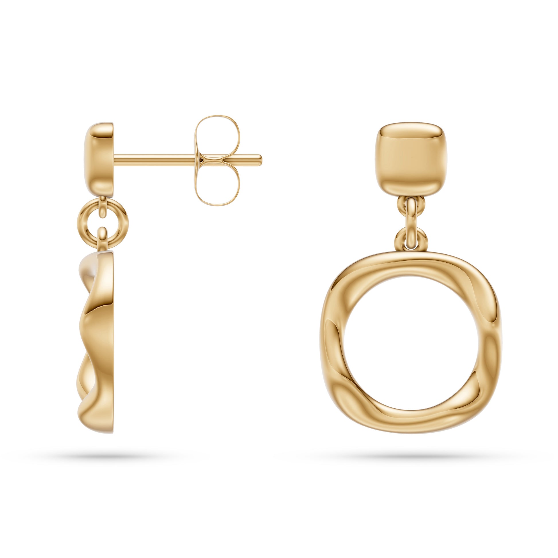 Molten Loop Earrings in 14K Gold