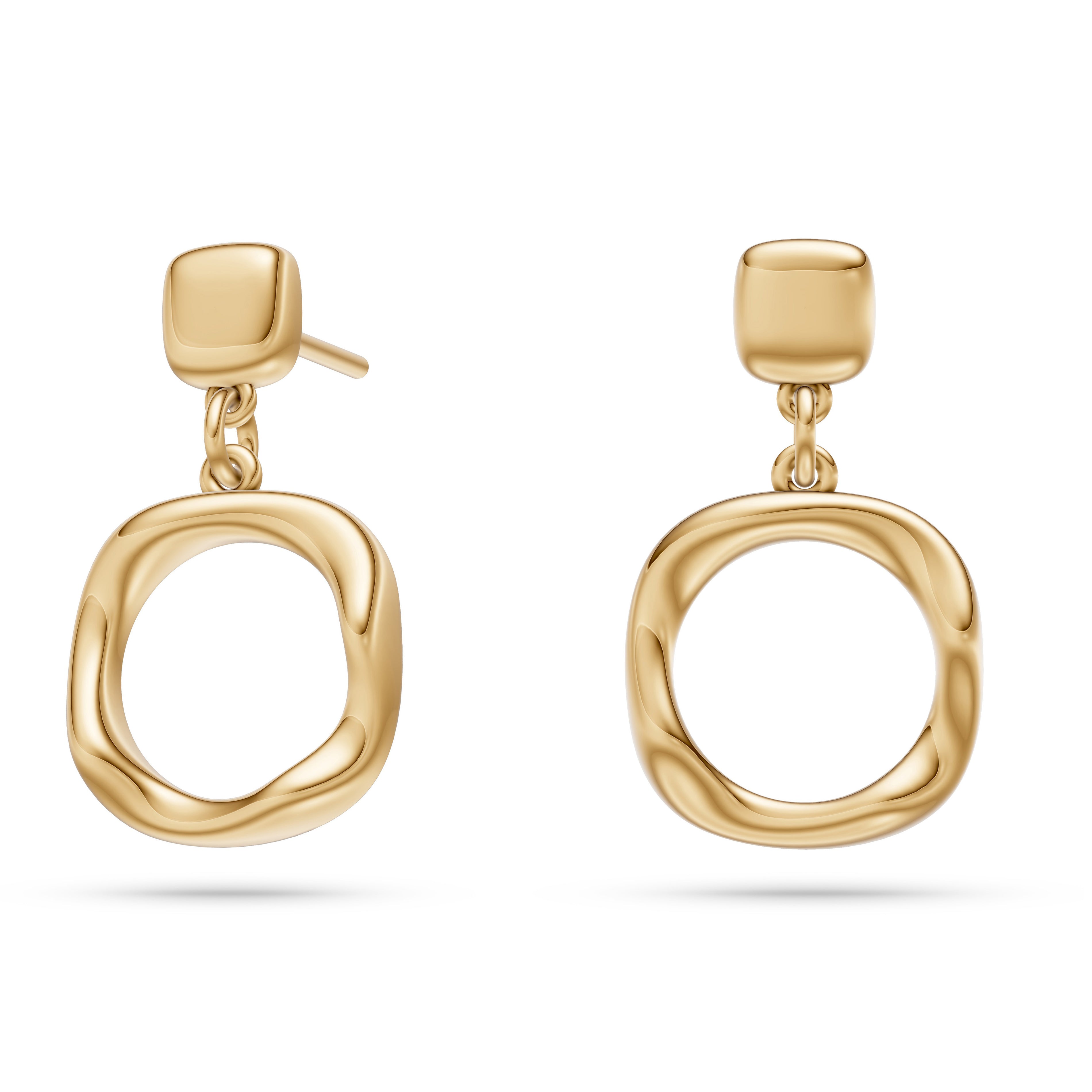 Molten Loop Earrings in 14K Gold