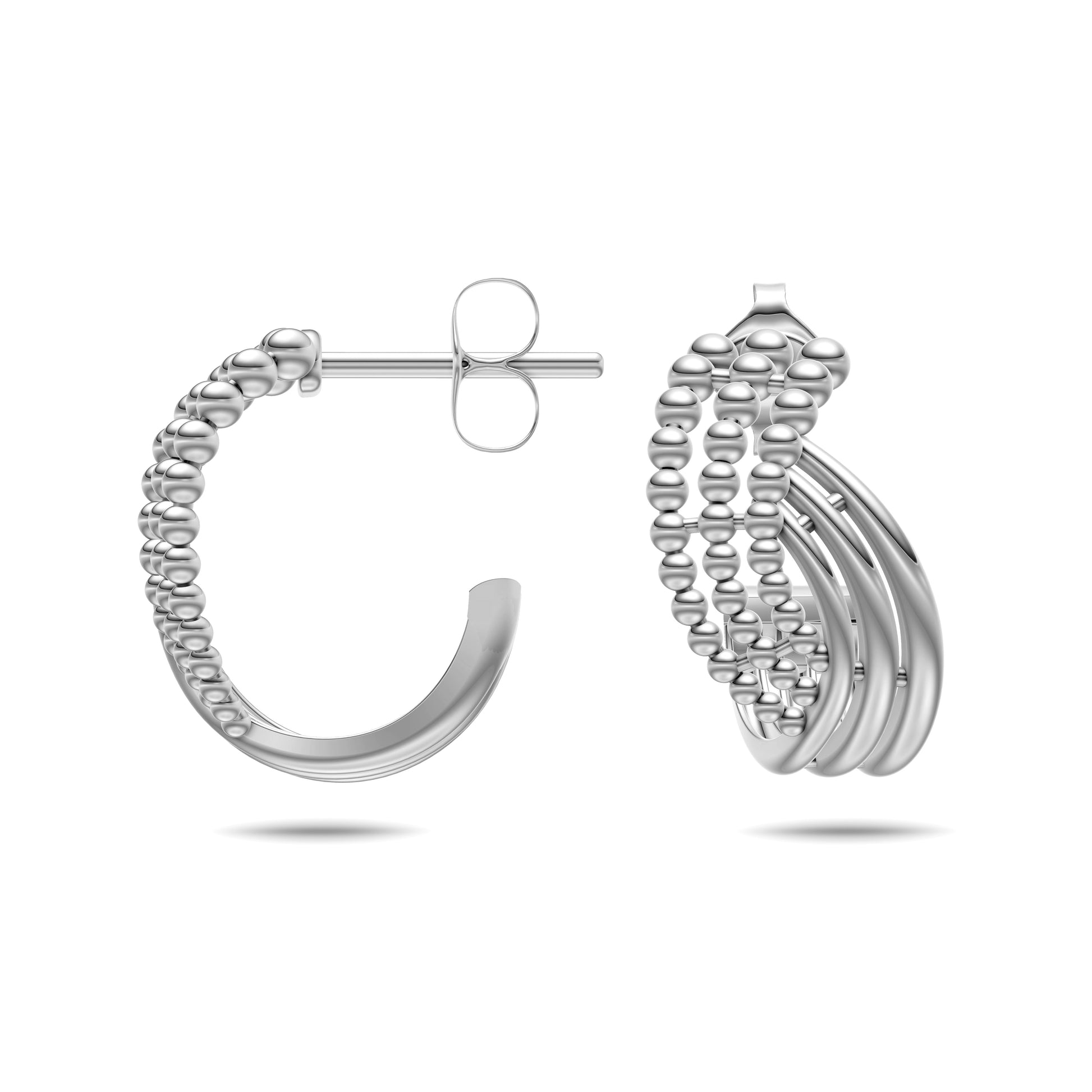Twisted Texture Hoop Earrings in 14K Gold