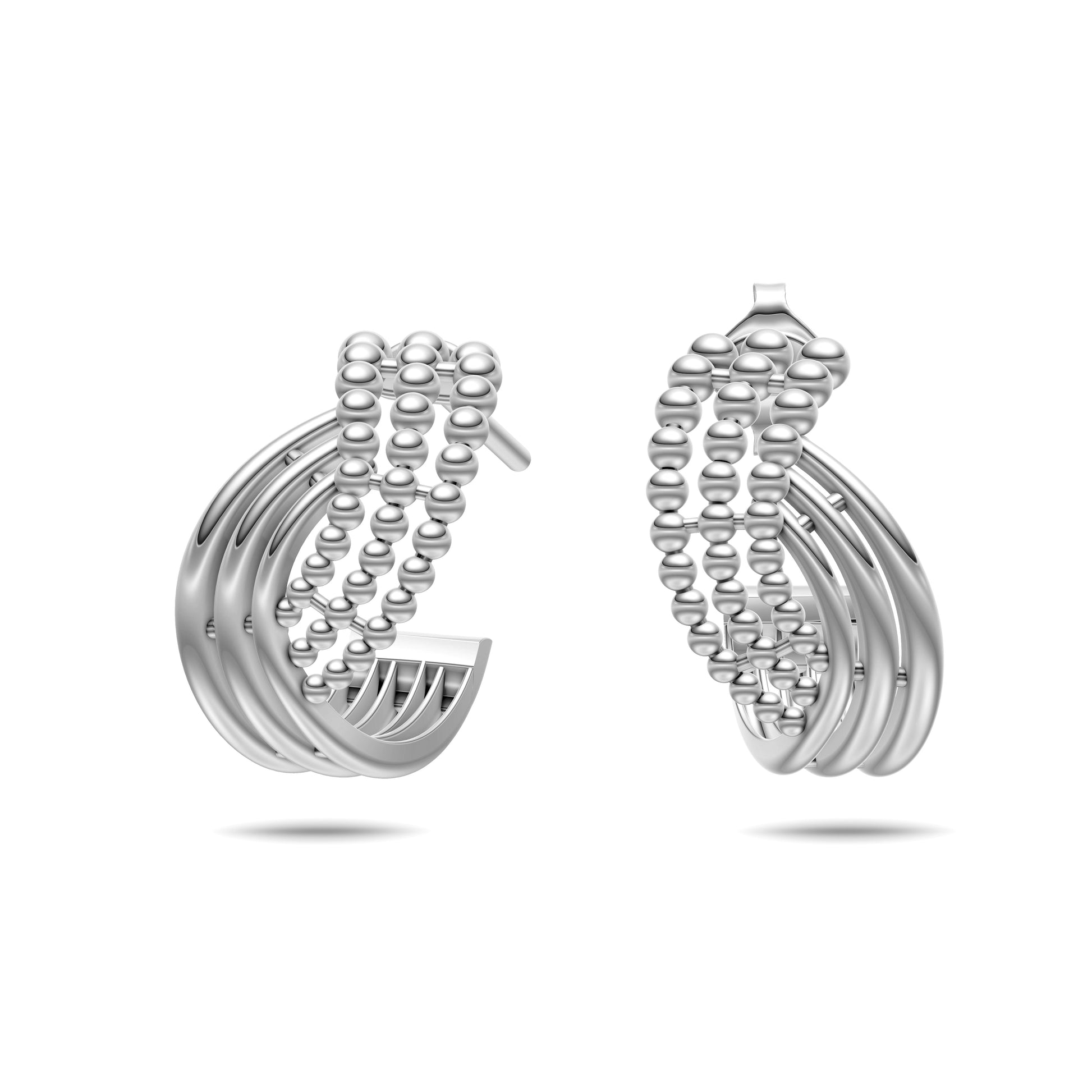 Twisted Texture Hoop Earrings in 14K Gold
