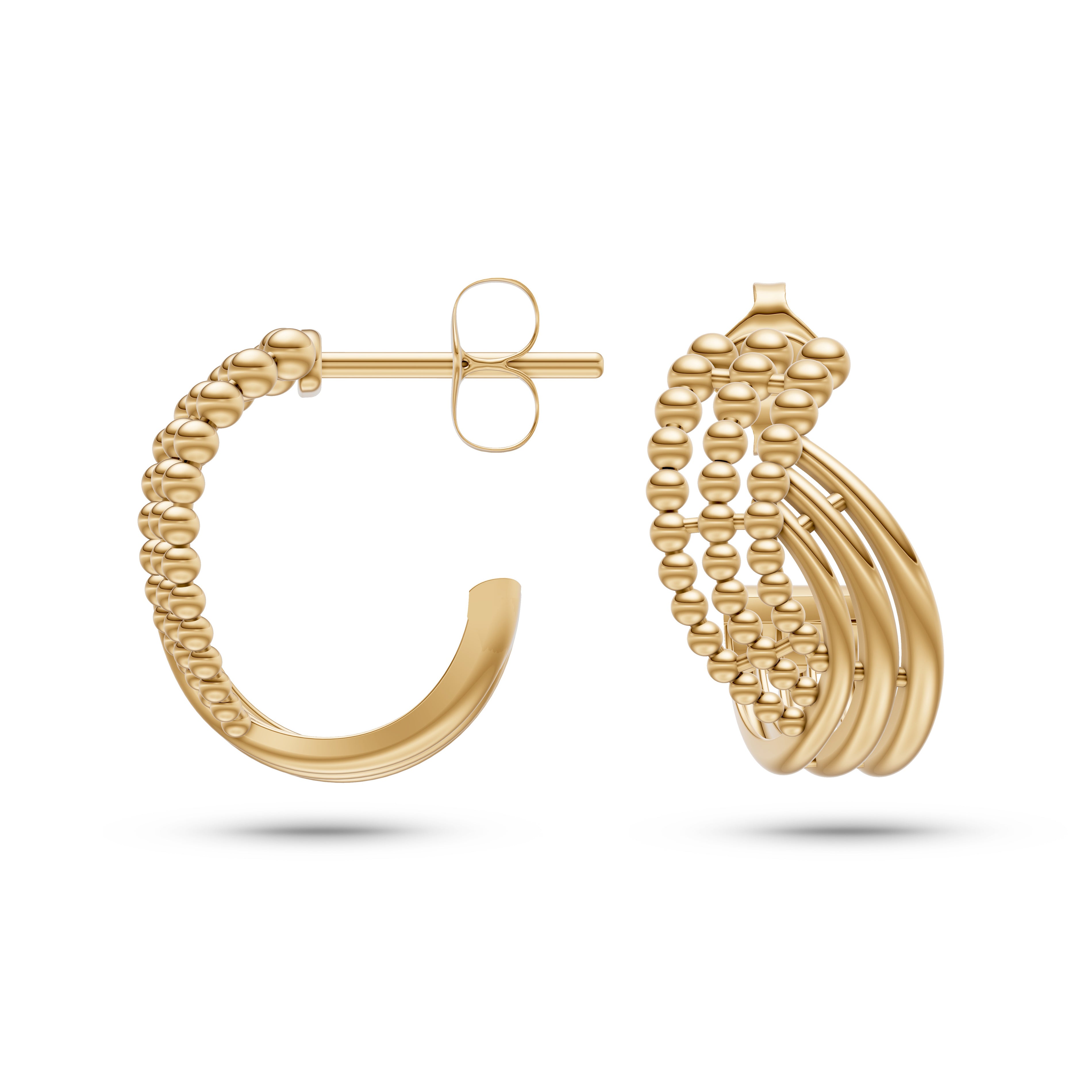 Twisted Texture Hoop Earrings in 14K Gold
