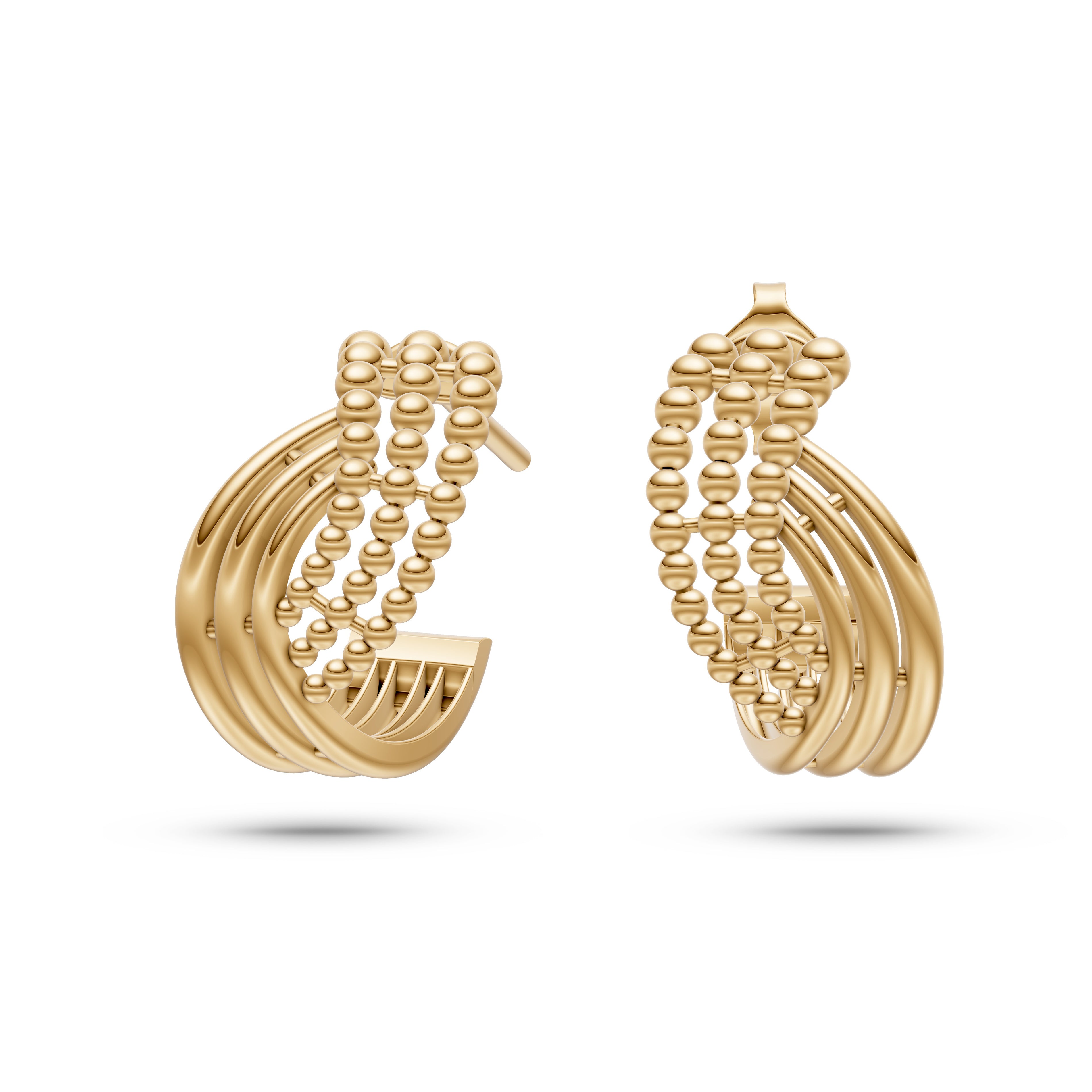 Twisted Texture Hoop Earrings in 14K Gold