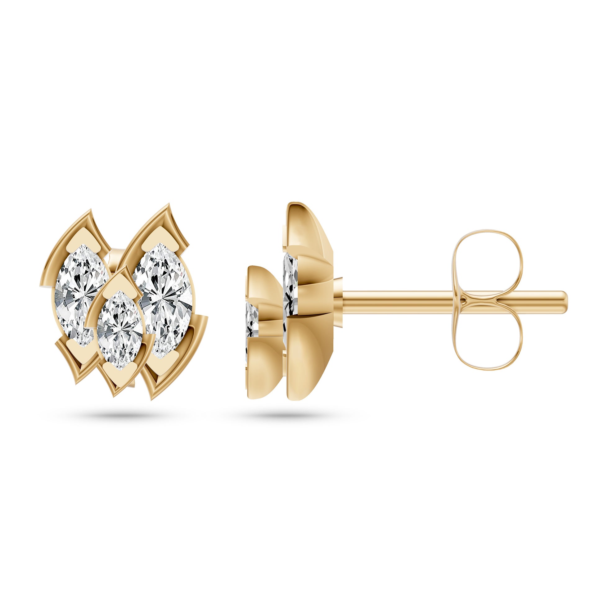Marquise Dream Earrings in 14K