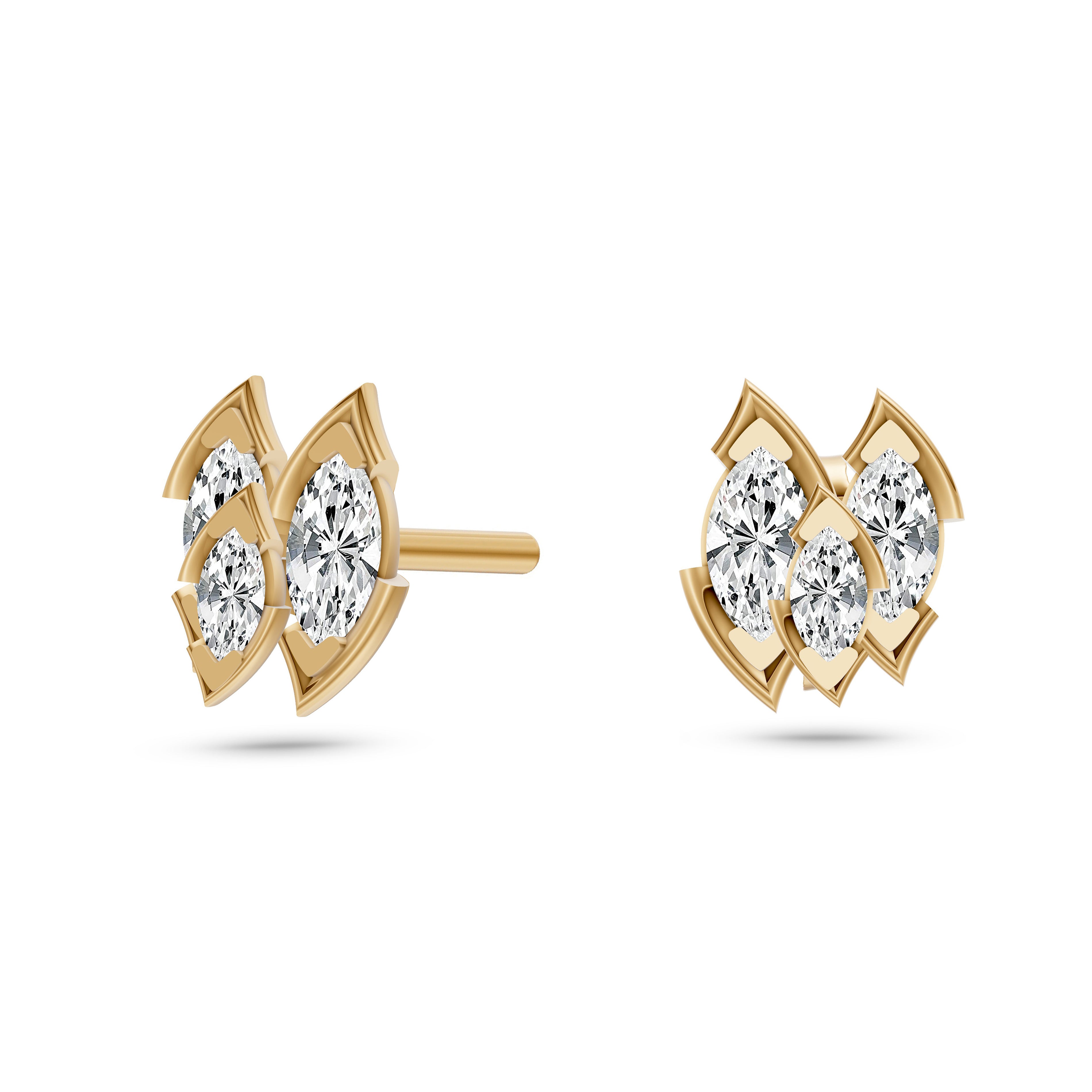 Marquise Dream Earrings in 14K