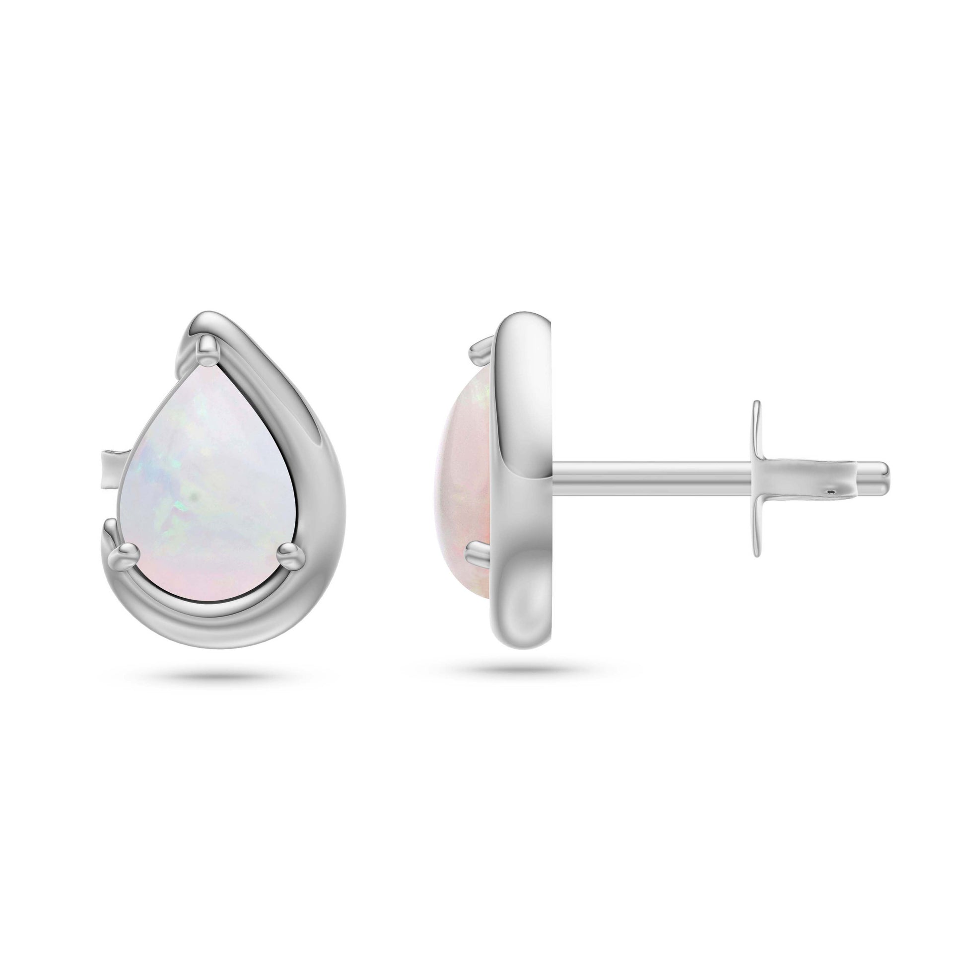Pear Shape Opal Stud Earrings in 14K Gold