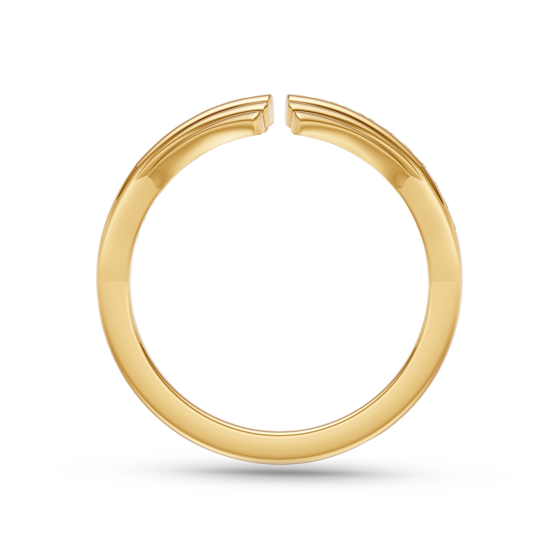 Diamond Studded Leafy Shaped Ring in 14K Gold