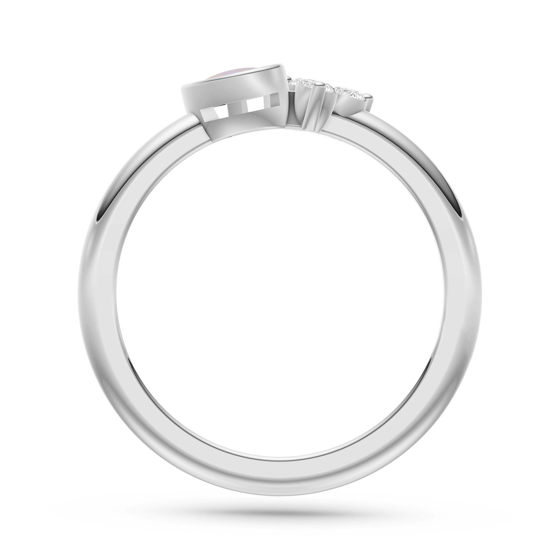 Opal Floral Diamond Ring in 14K Gold