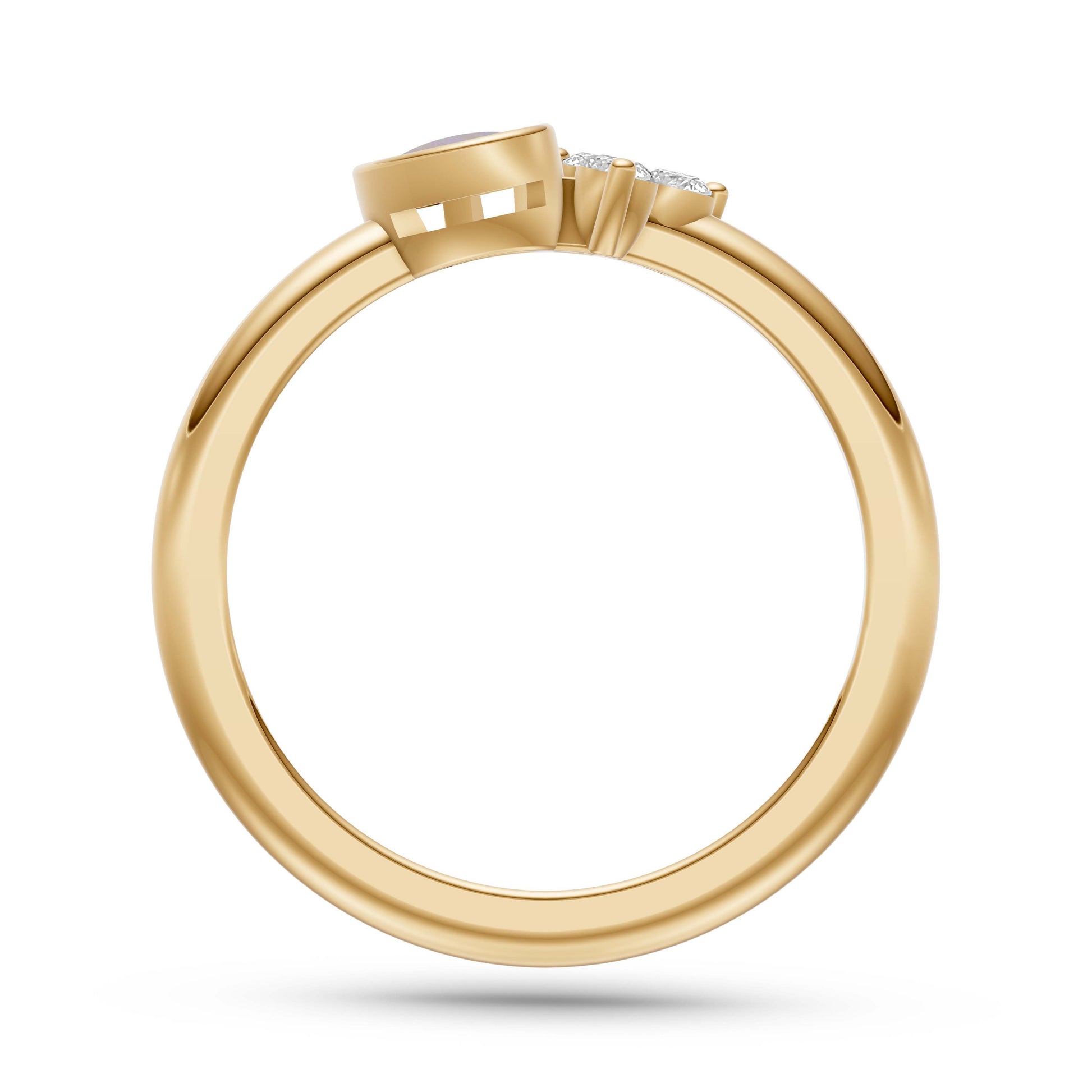 Opal Floral Diamond Ring in 14K Gold