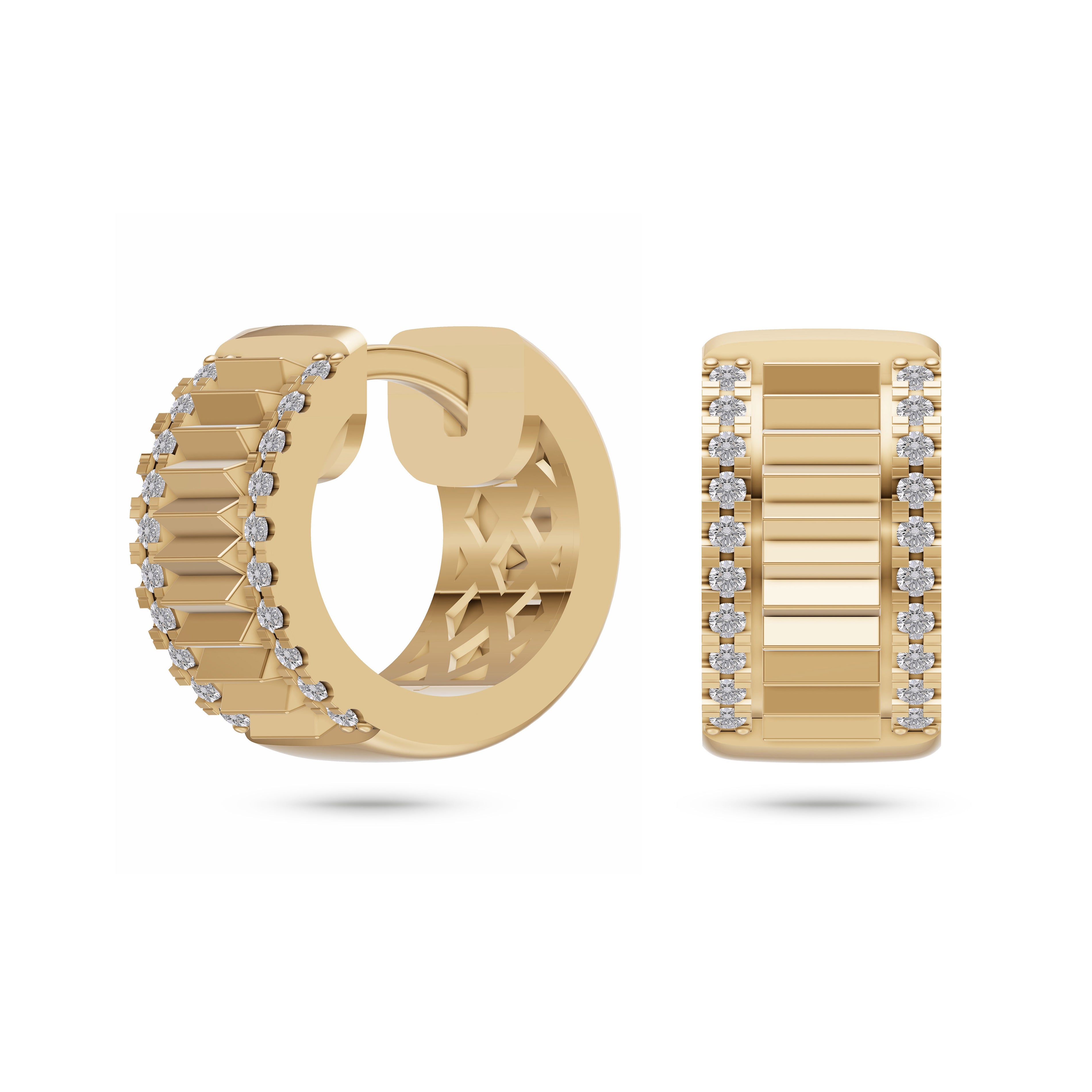 Hinged Hoop Diamond Earrings in 14K Gold