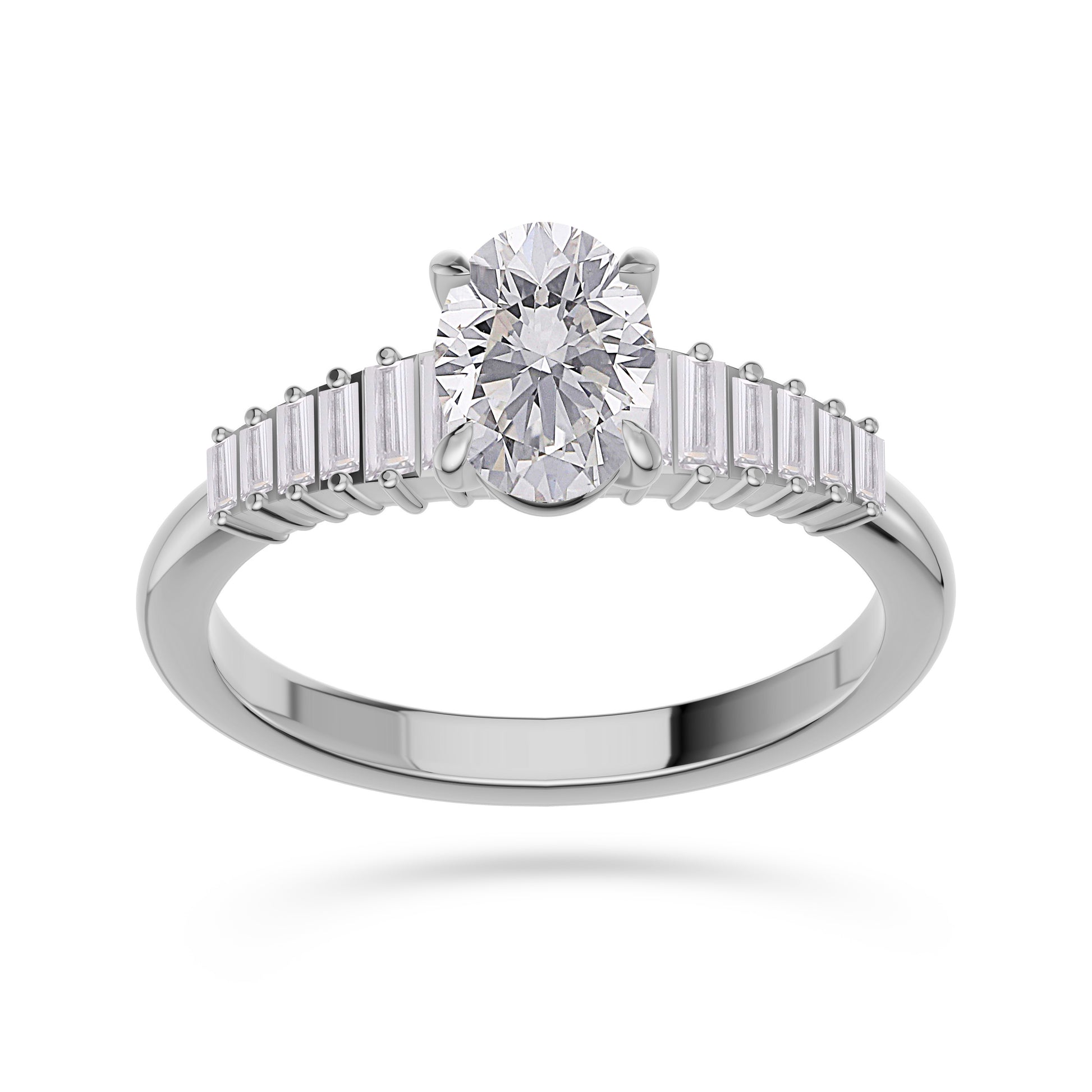 Starlight Symphony Oval Ring In 14K Gold
