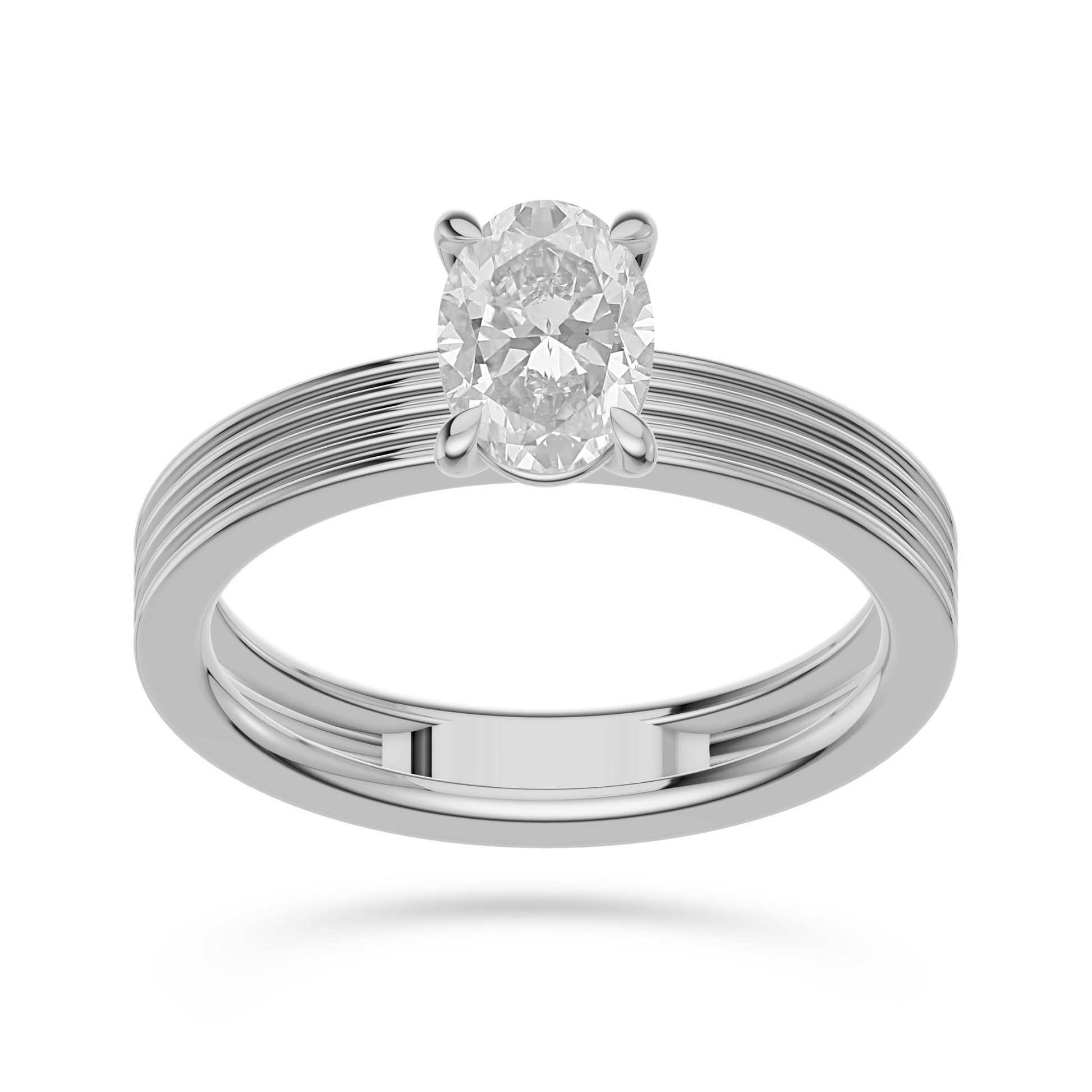 Elysian Oval Solitaire Diamond Ring In 14K Gold