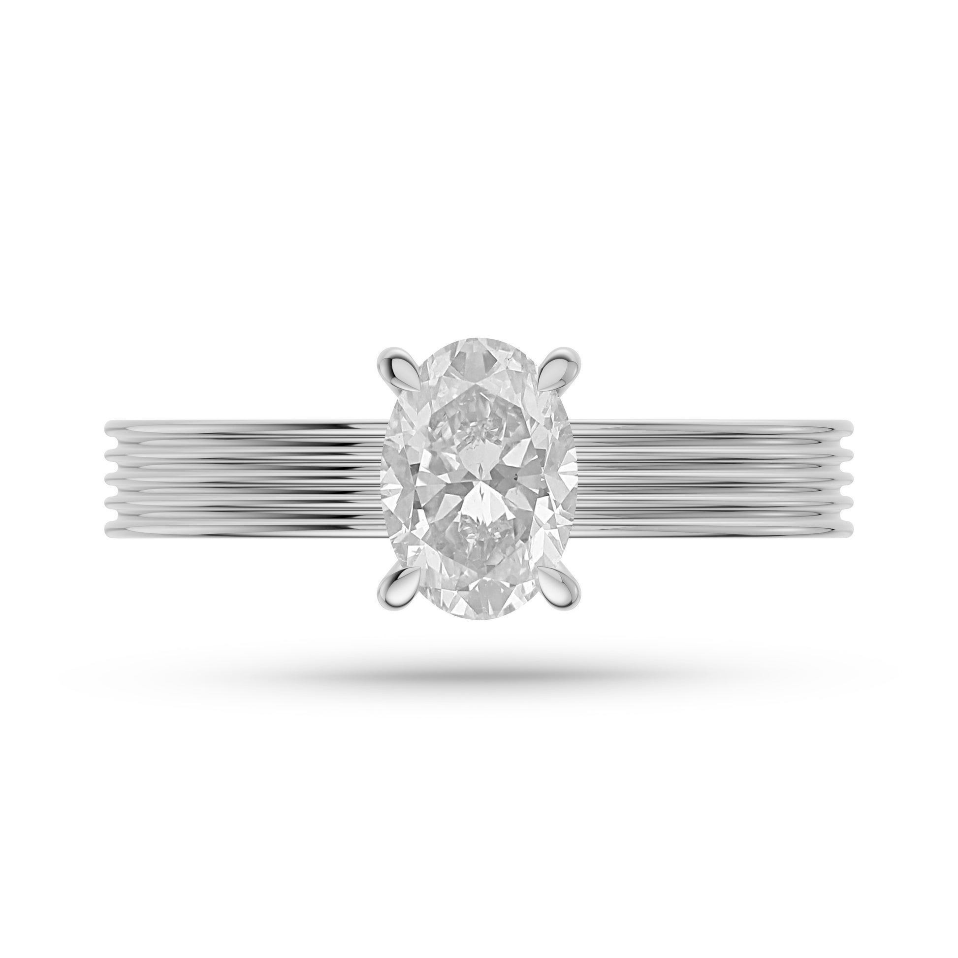 Elysian Oval Solitaire Diamond Ring In 14K Gold