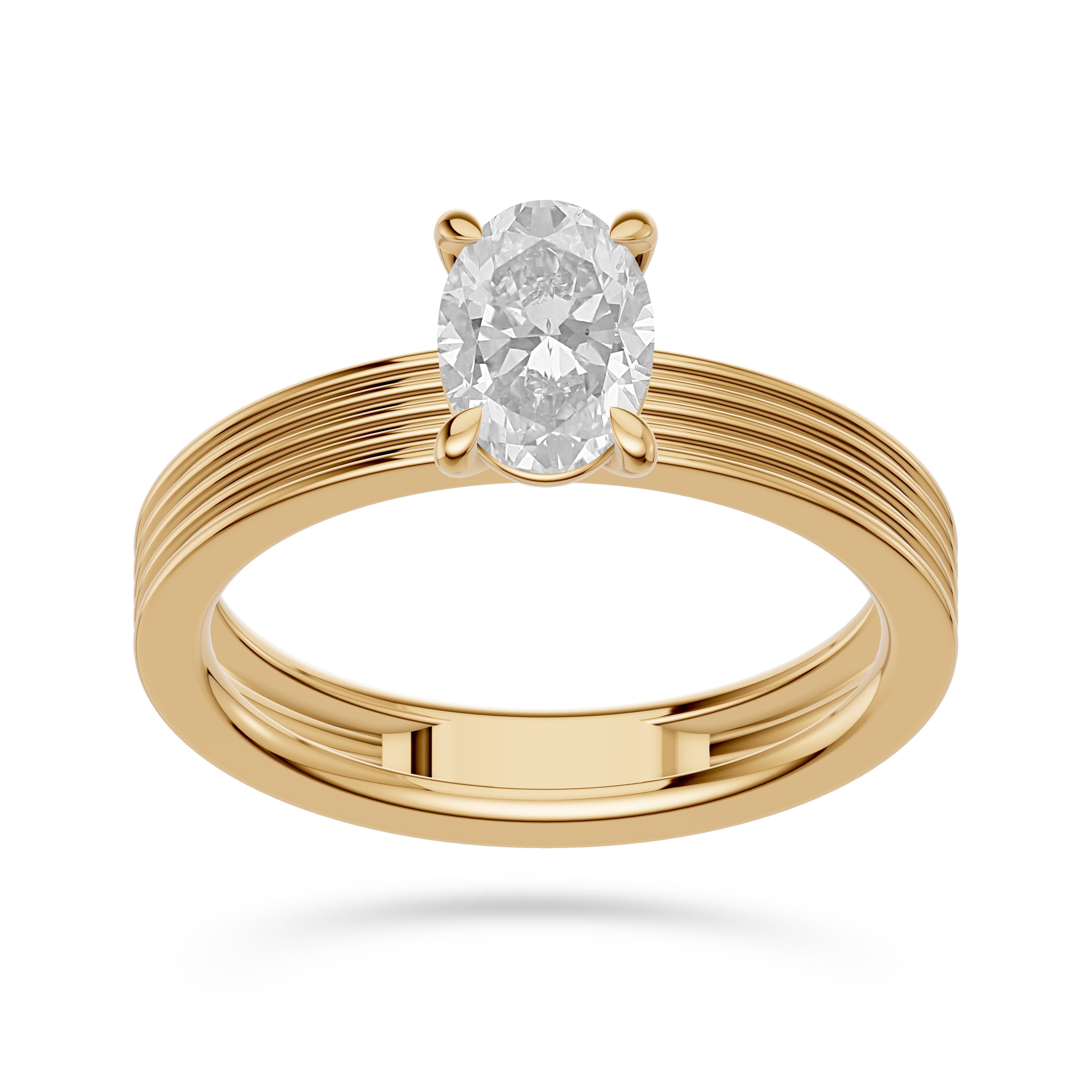 Elysian Oval Solitaire Diamond Ring In 14K Gold