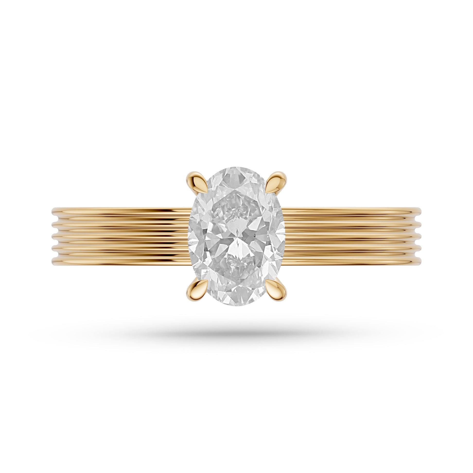 Elysian Oval Solitaire Diamond Ring In 14K Gold