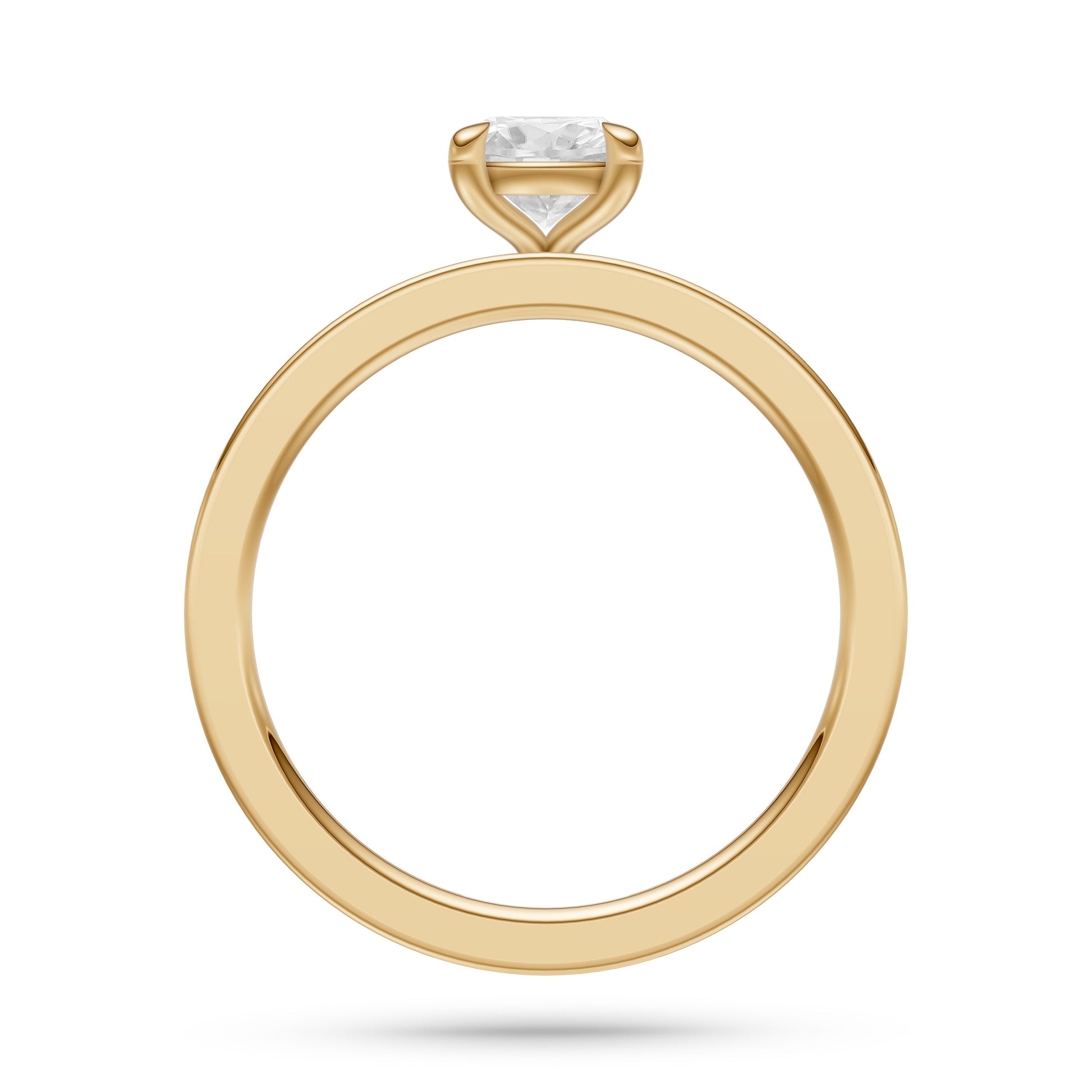 Elysian Oval Solitaire Diamond Ring In 14K Gold