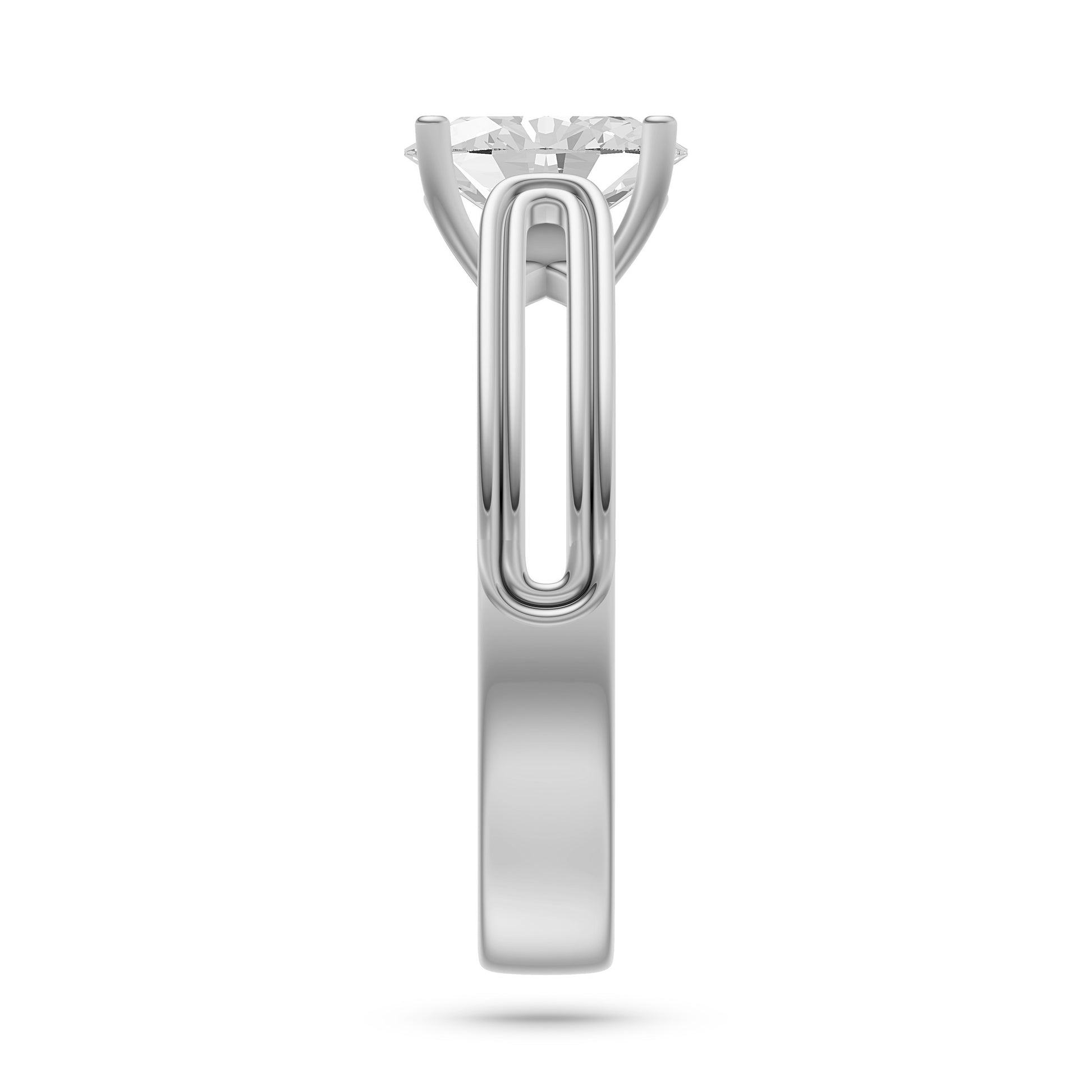 Lumière Oval Solitaire Ring In 14K Gold