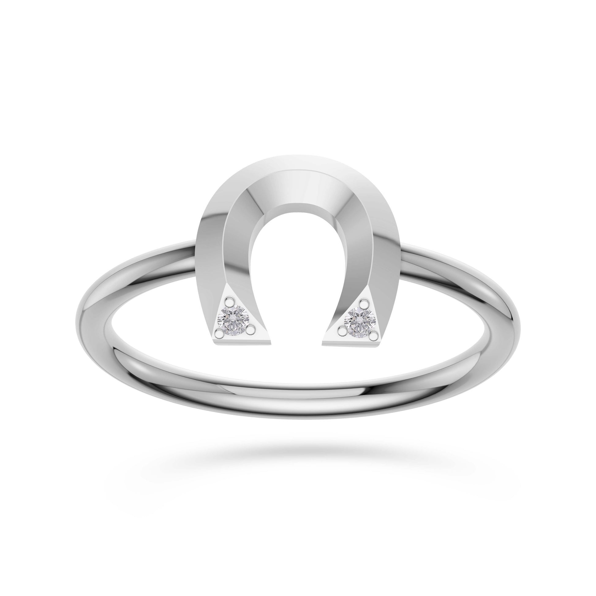 Fortuna Diamond Horseshoe Ring In 14K Gold