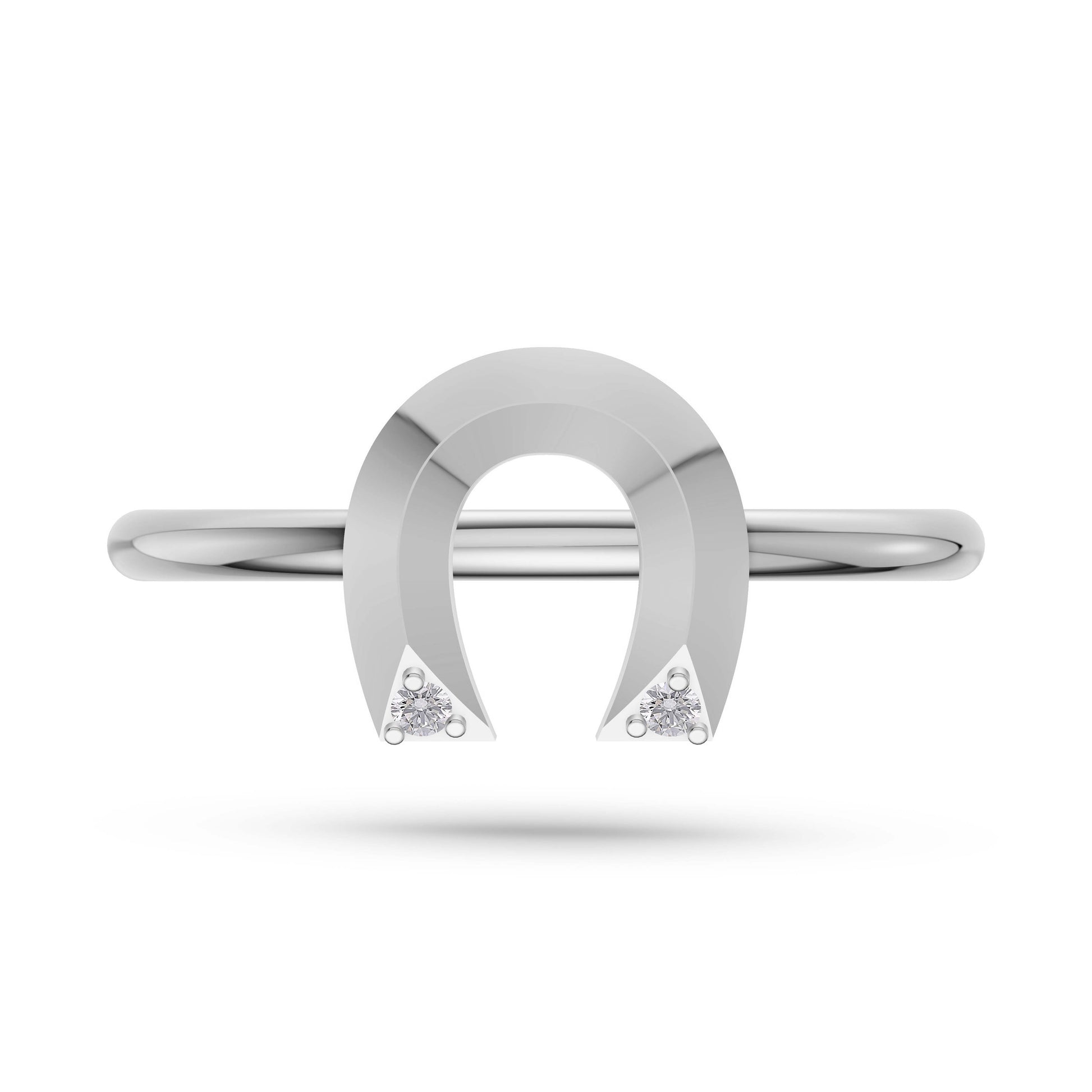 Fortuna Diamond Horseshoe Ring In 14K Gold