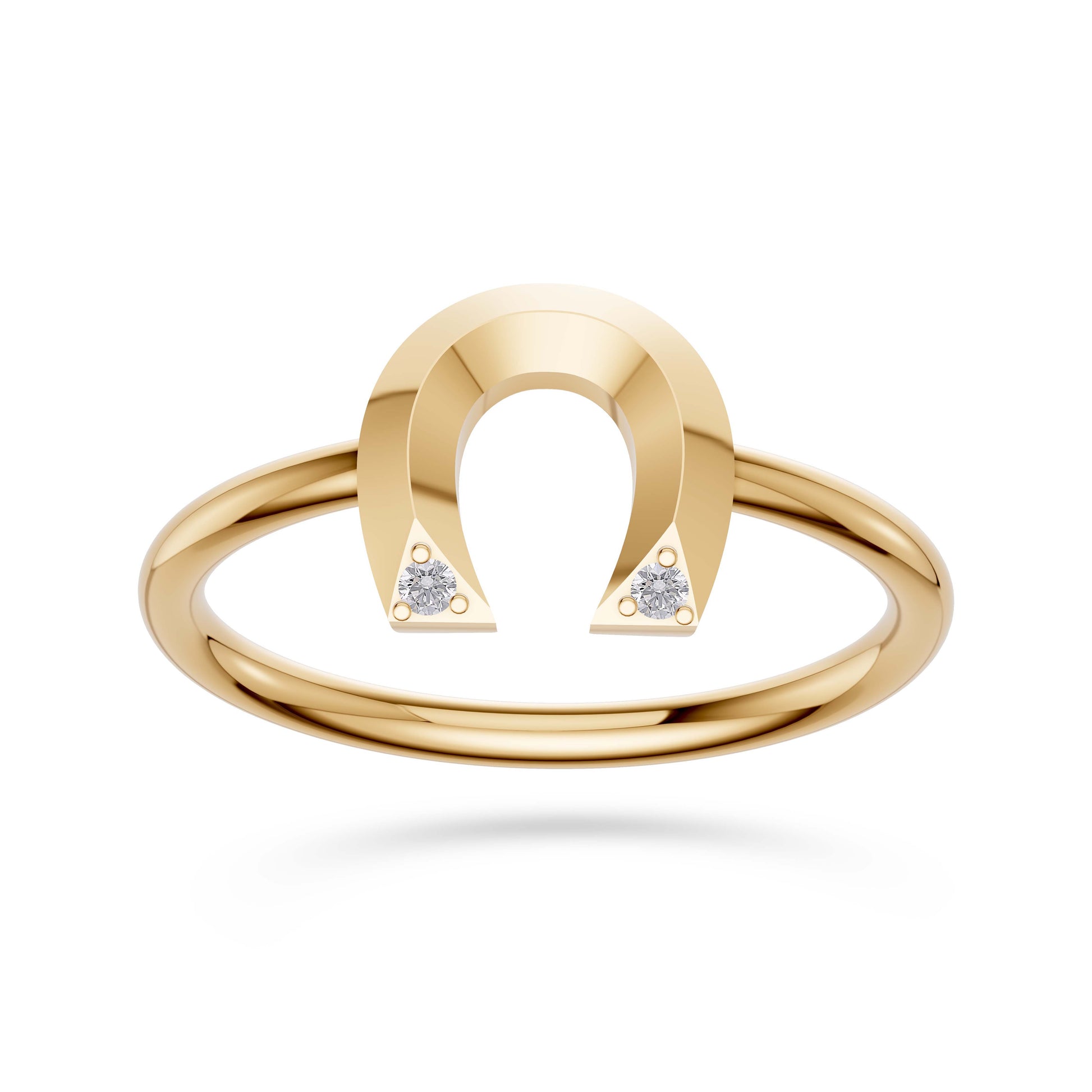 Fortuna Diamond Horseshoe Ring In 14K Gold