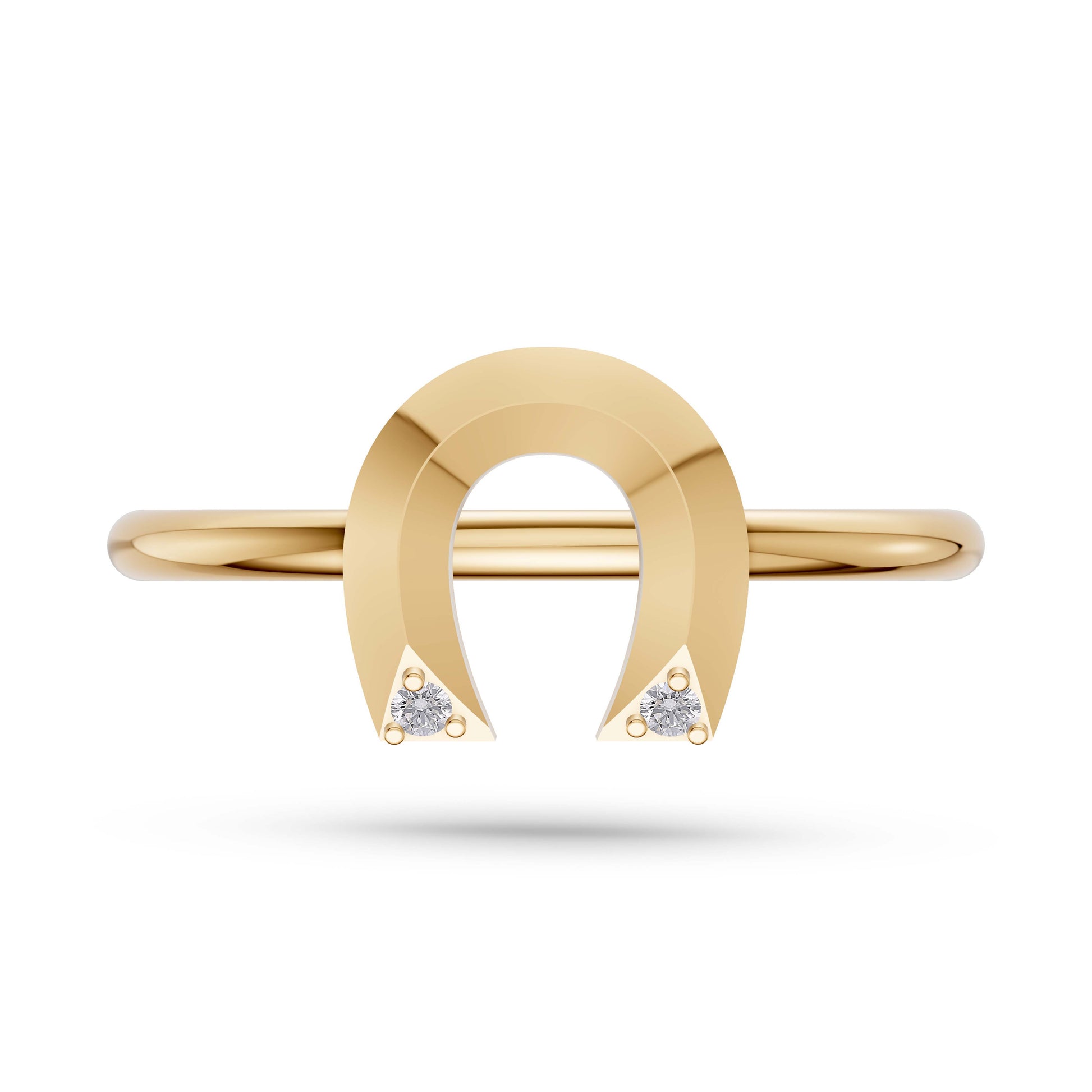 Fortuna Diamond Horseshoe Ring In 14K Gold