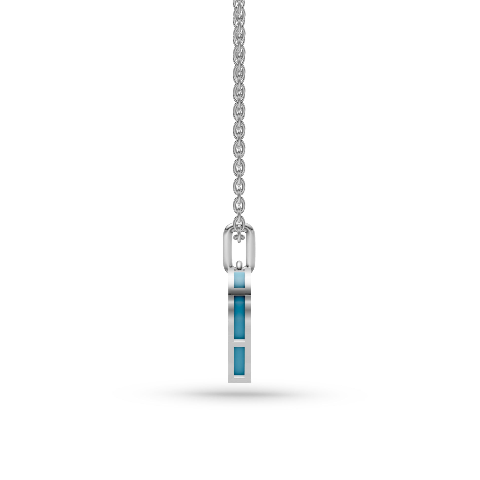 Turquoise Sunburst Heart Necklace In 14K Gold