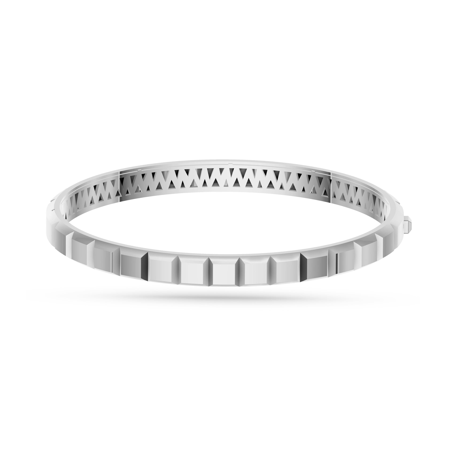 Prism Edge Bangle In Sterling Silver