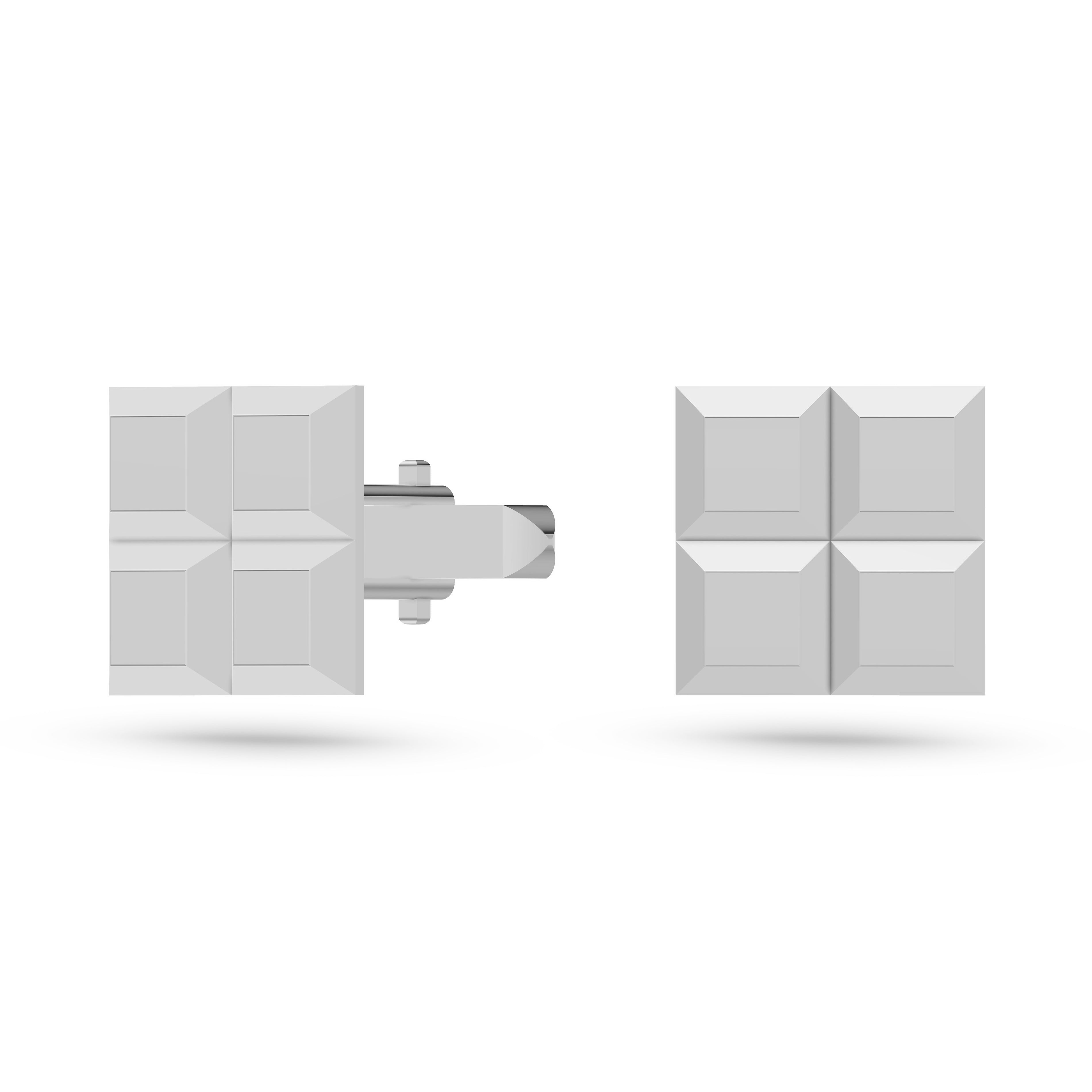Geometric Grid Cufflinks In Sterling Silver